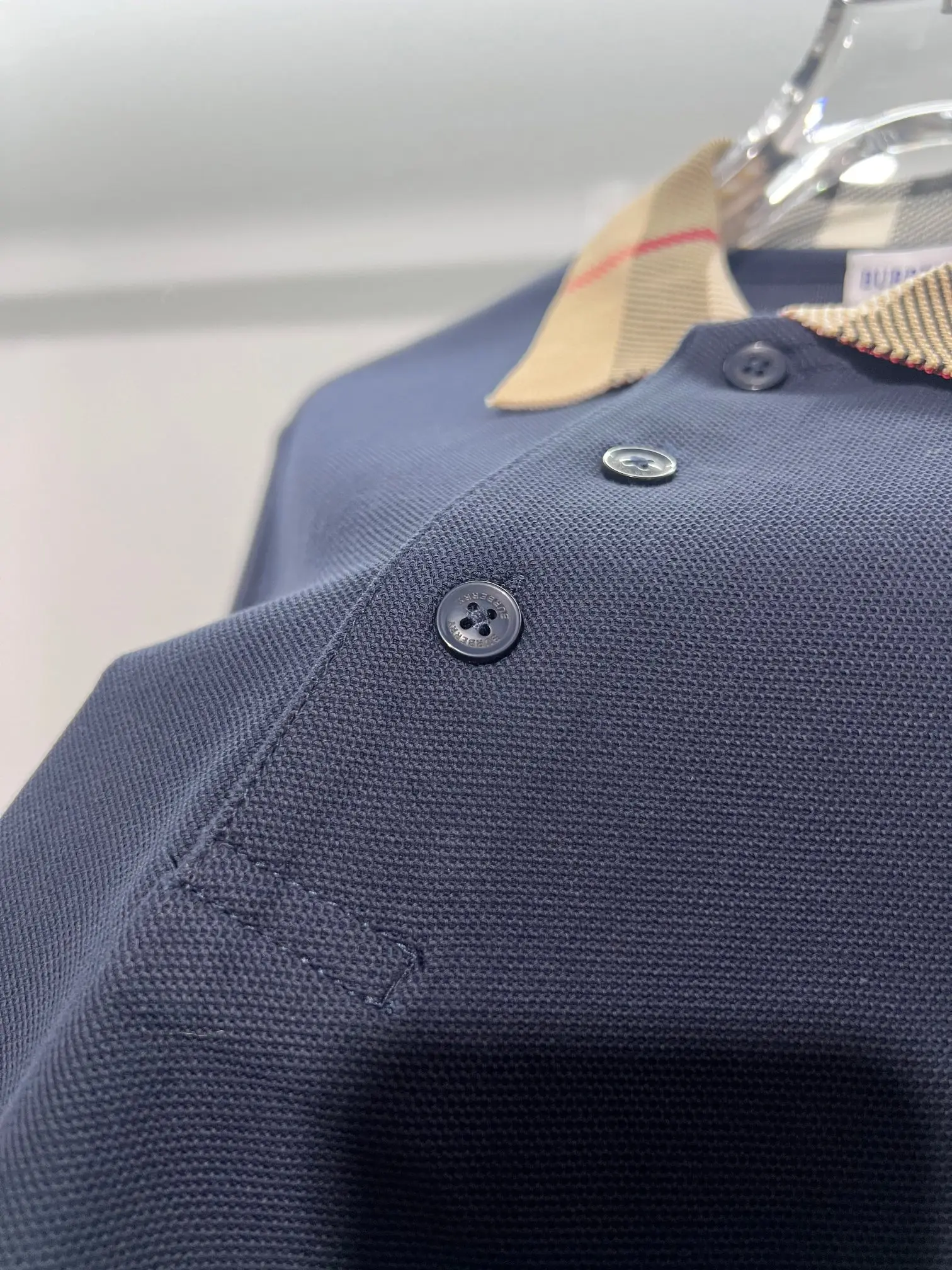 Check-Collar Cotton-Piqué Polo Shirt D15013228 — view 7