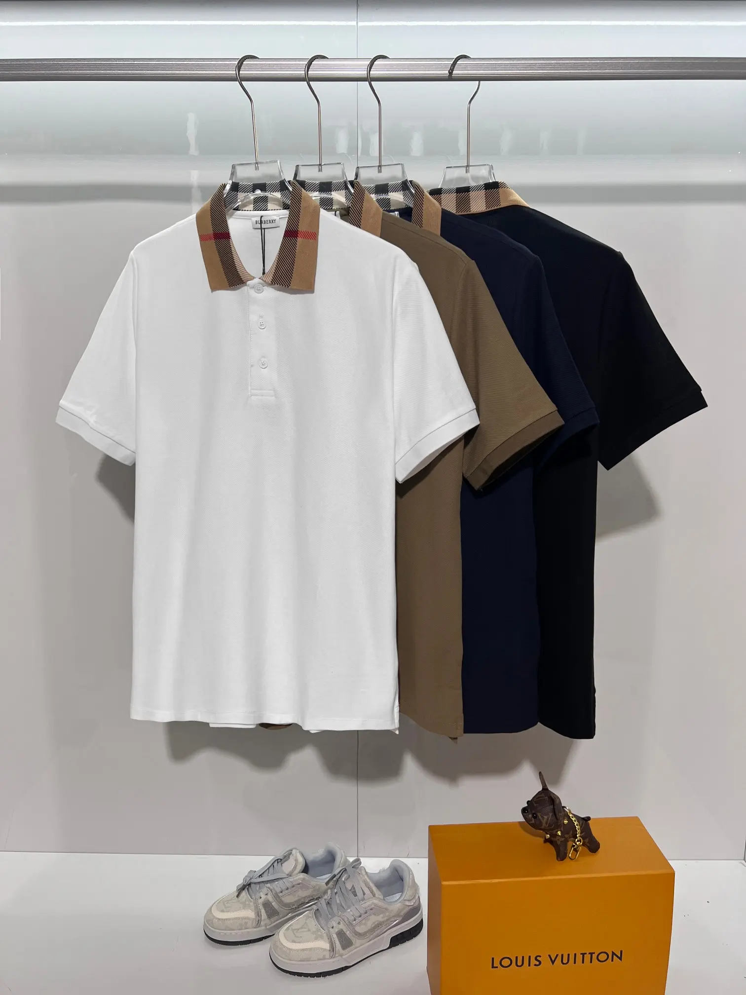 Check-Collar Cotton-Piqué Polo Shirt D15013228 — view 10