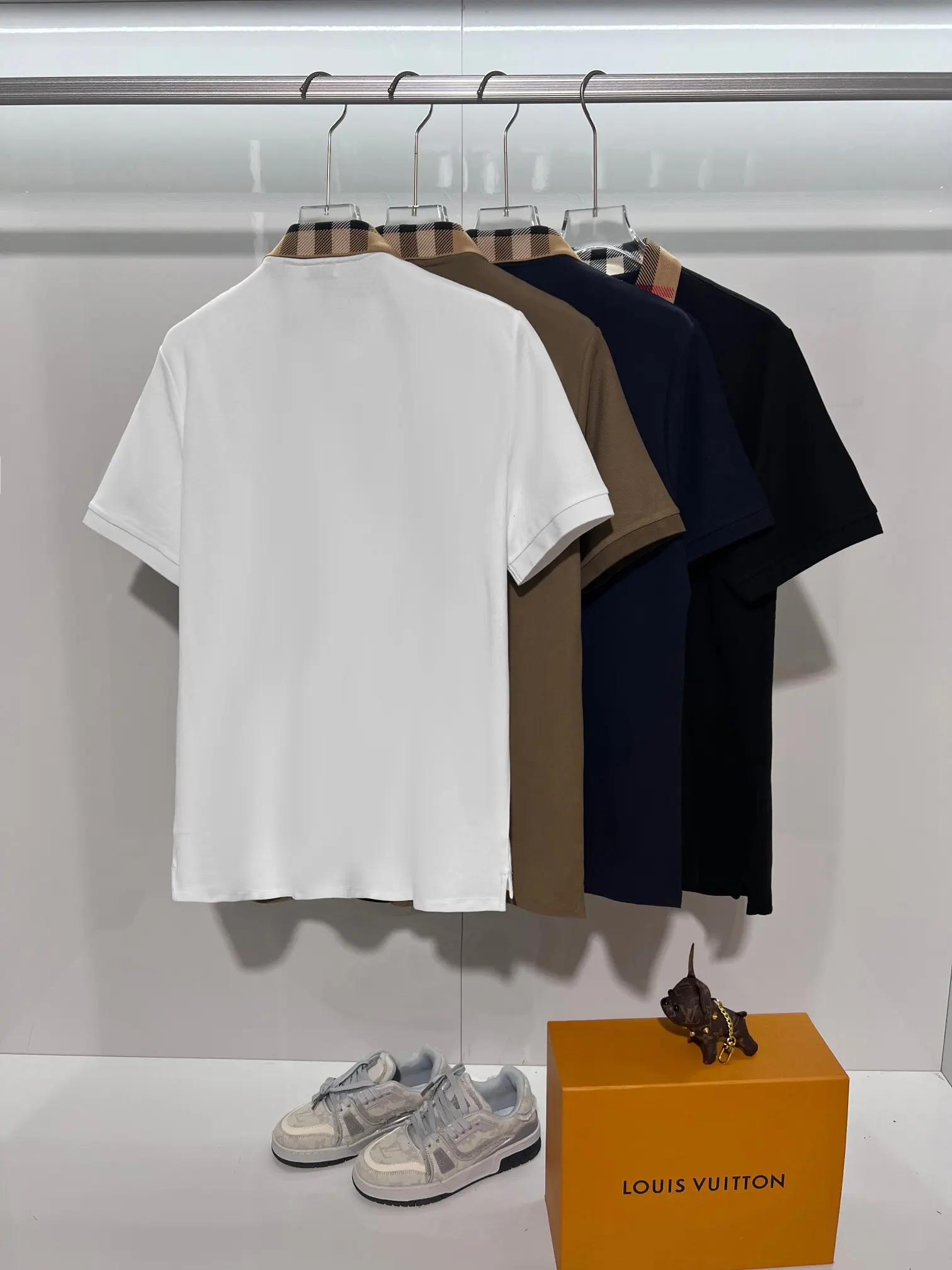 Check-Collar Cotton-Piqué Polo Shirt D15013228 — view 11