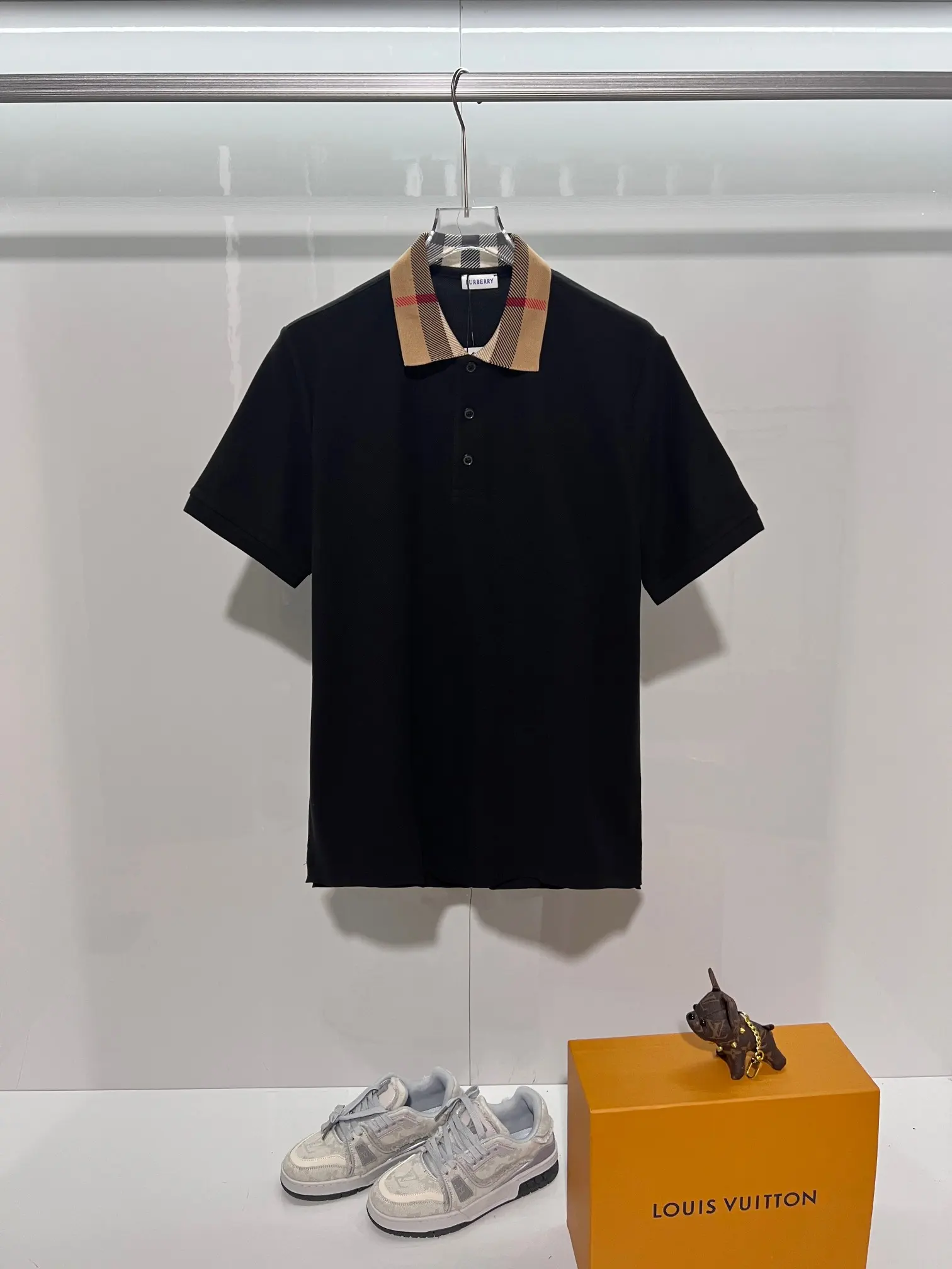 Check-Collar Cotton-Piqué Polo Shirt D15013230