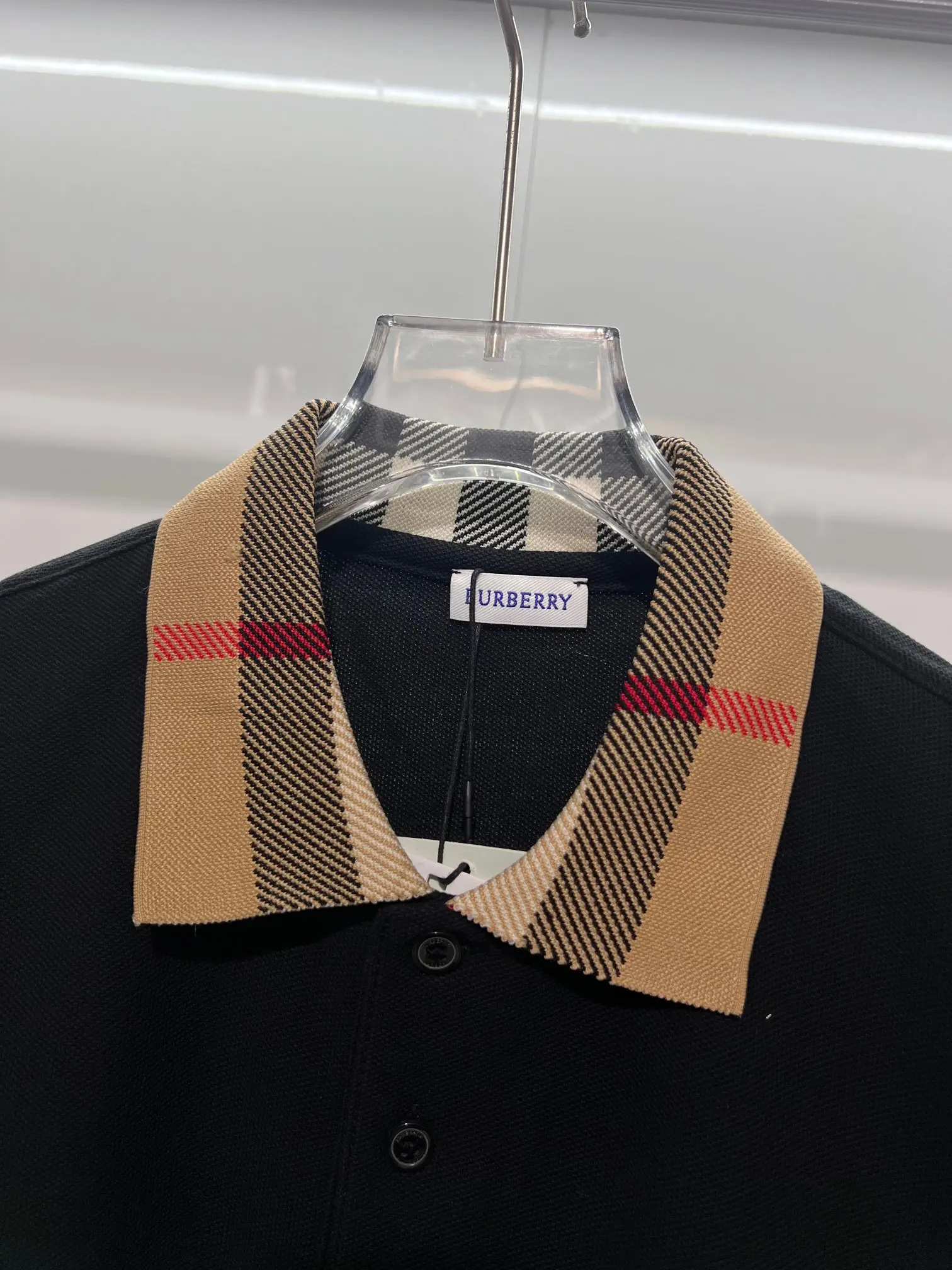 Check-Collar Cotton-Piqué Polo Shirt D15013230 — view 5