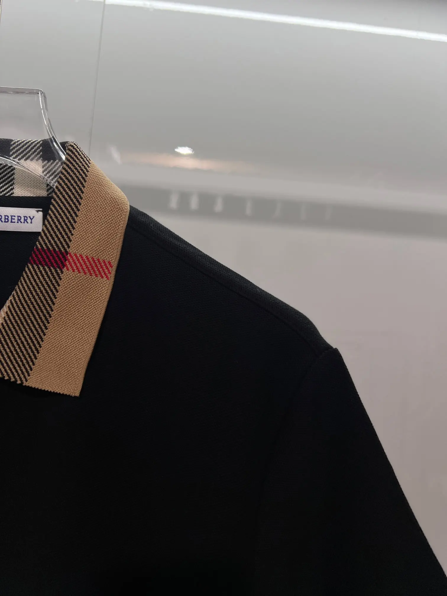 Check-Collar Cotton-Piqué Polo Shirt D15013230 — view 6