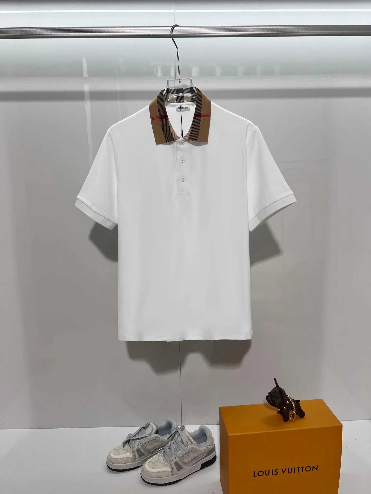 Check-Collar Cotton-Piqué Polo Shirt D15013227