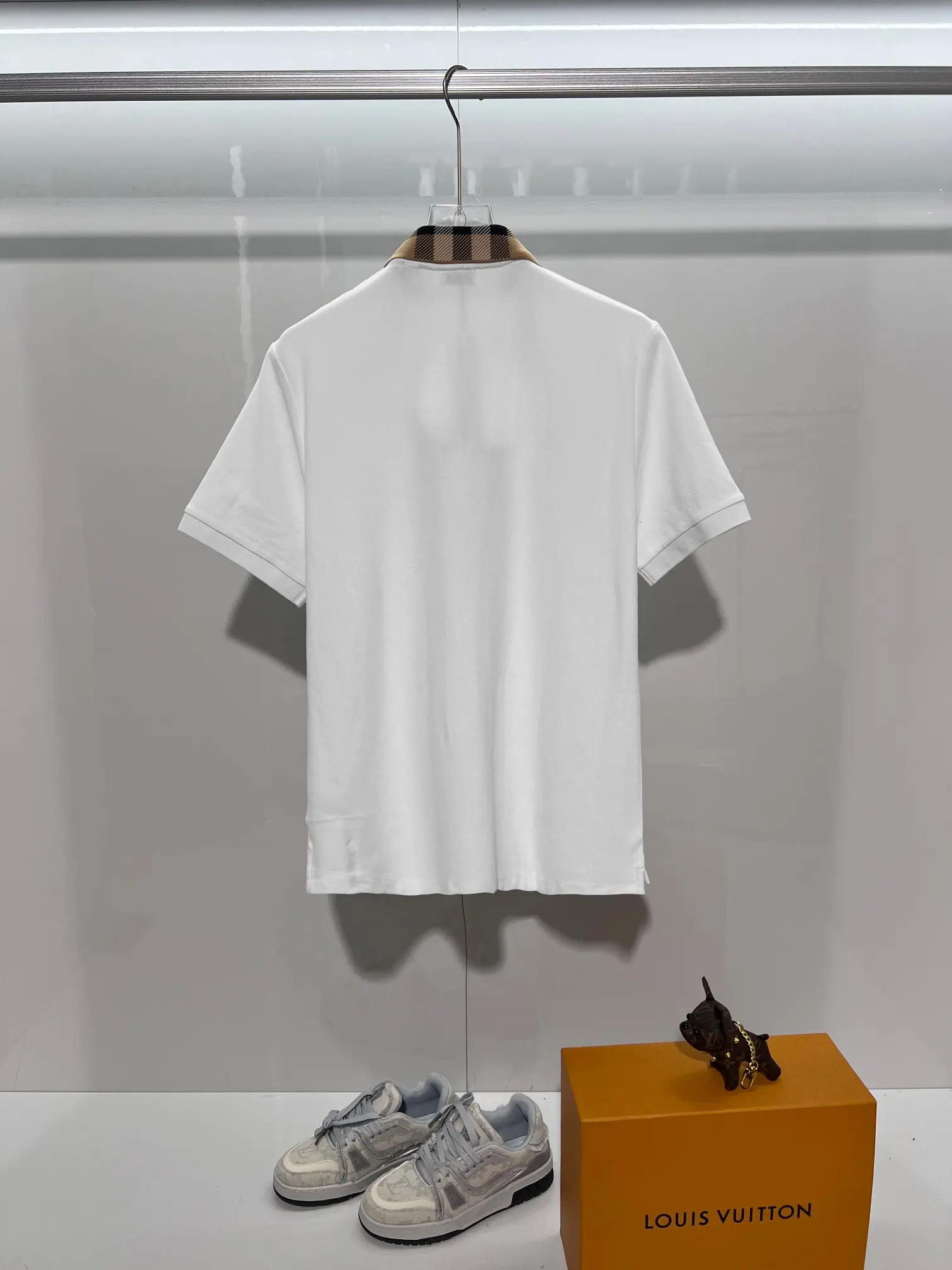 Check-Collar Cotton-Piqué Polo Shirt D15013227 — view 2