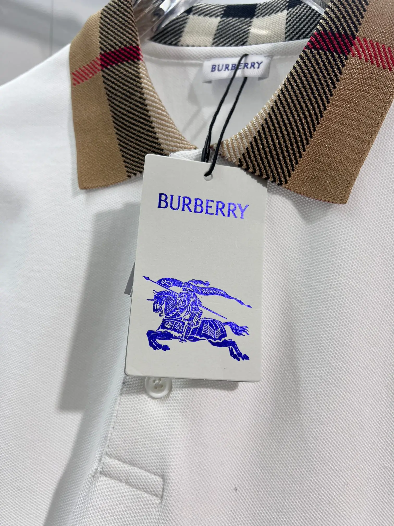Check-Collar Cotton-Piqué Polo Shirt D15013227 — view 4