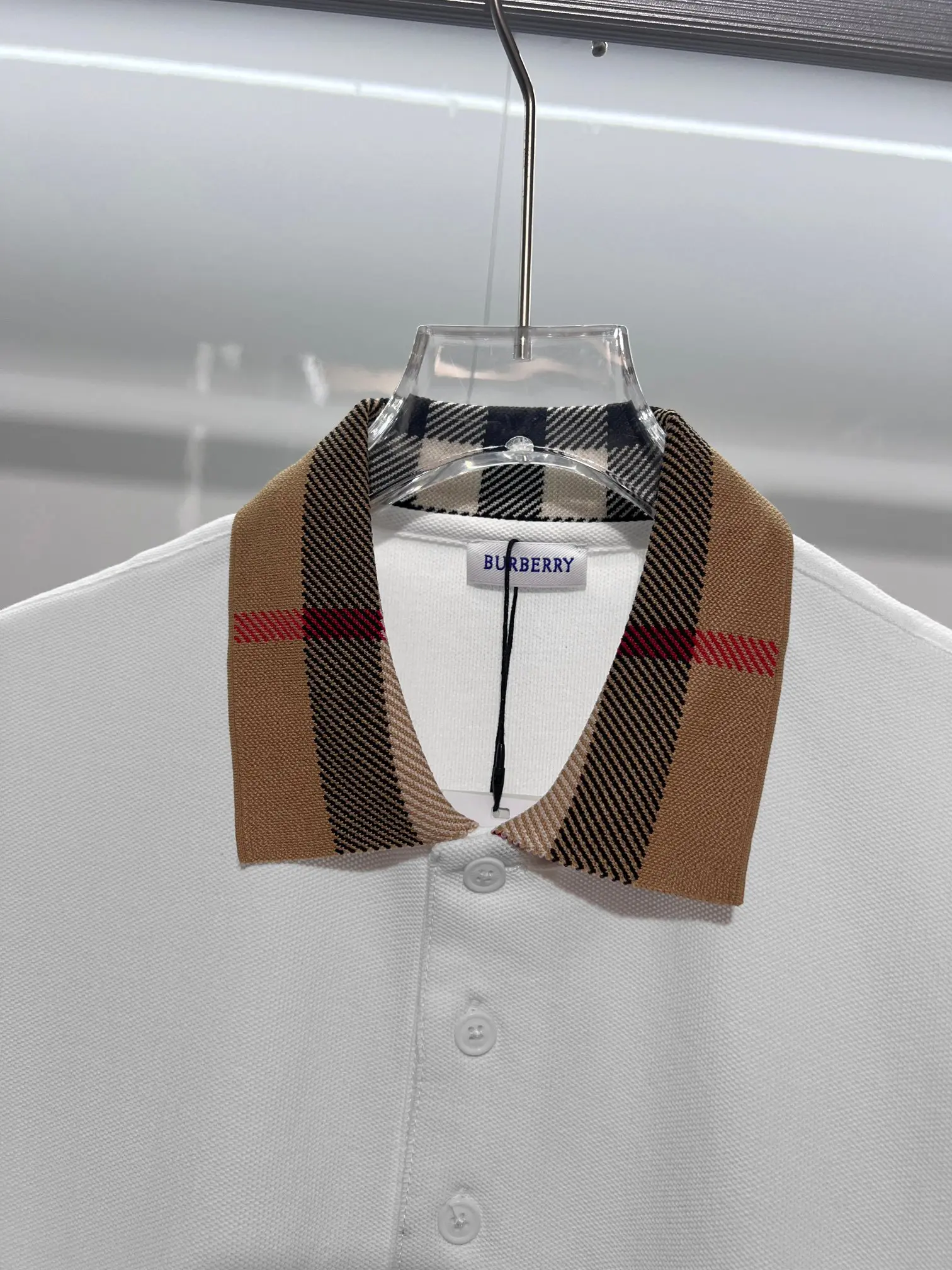 Check-Collar Cotton-Piqué Polo Shirt D15013227 — view 5