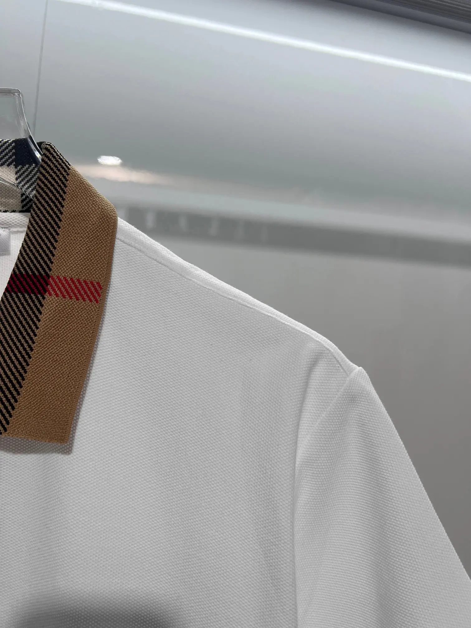Check-Collar Cotton-Piqué Polo Shirt D15013227 — view 6