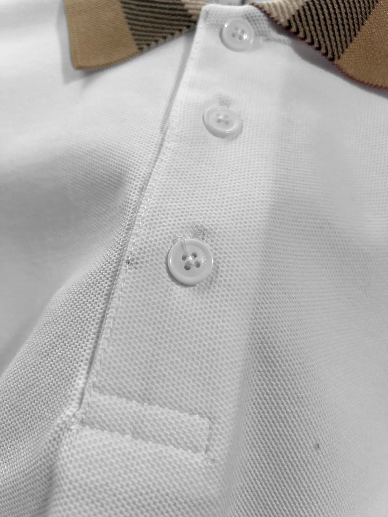 Check-Collar Cotton-Piqué Polo Shirt D15013227 — view 7