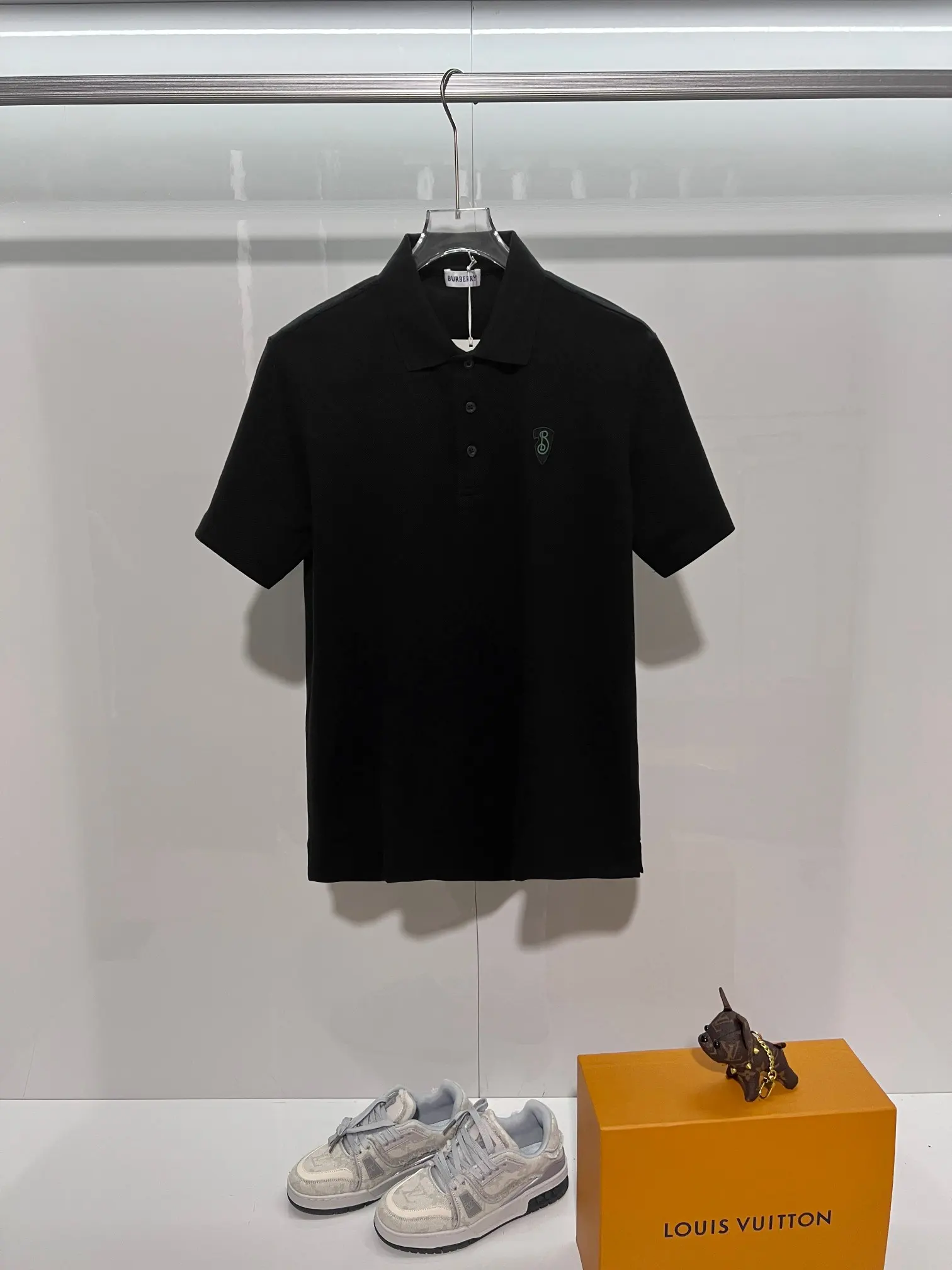 Embroidered Shield Logo Cotton-Piqué Polo Shirt D15013067
