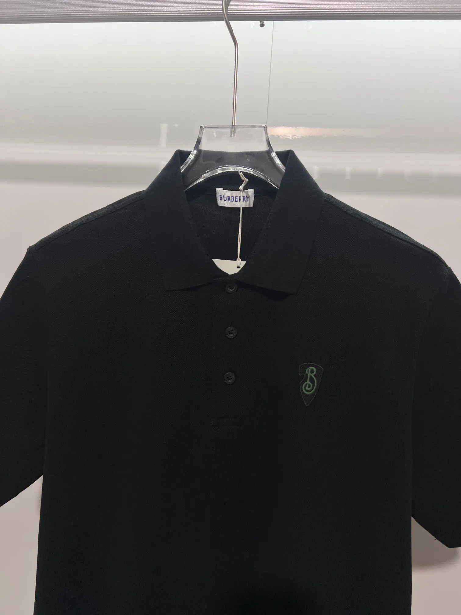Embroidered Shield Logo Cotton-Piqué Polo Shirt D15013067 — view 3