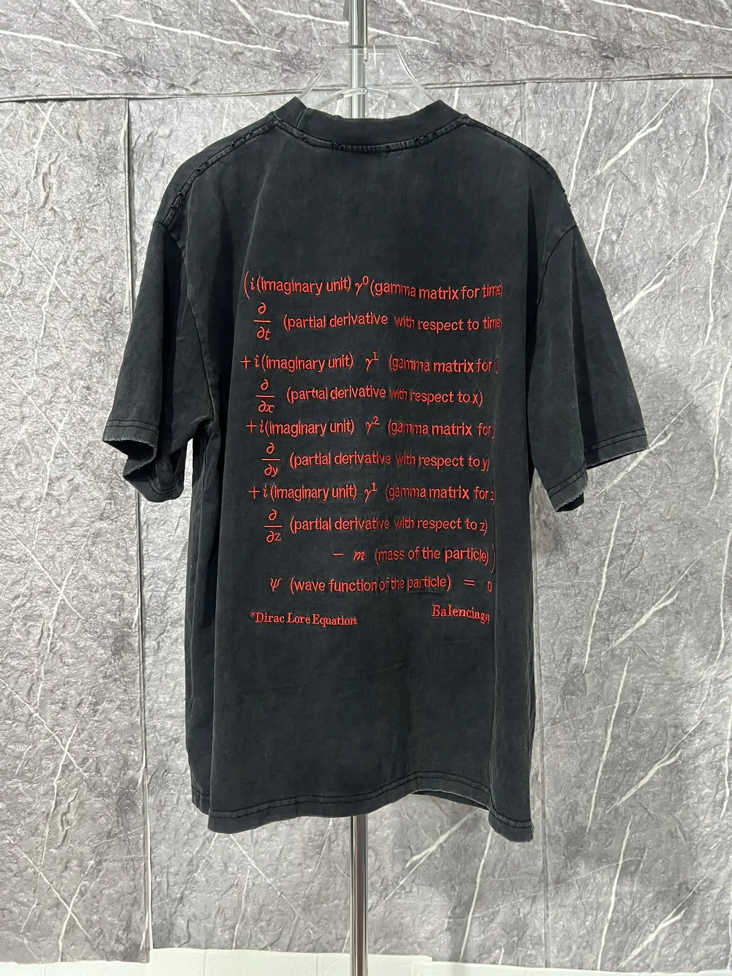 Dirac Equation Distressed Cotton T-Shirt D15013198 — view 6