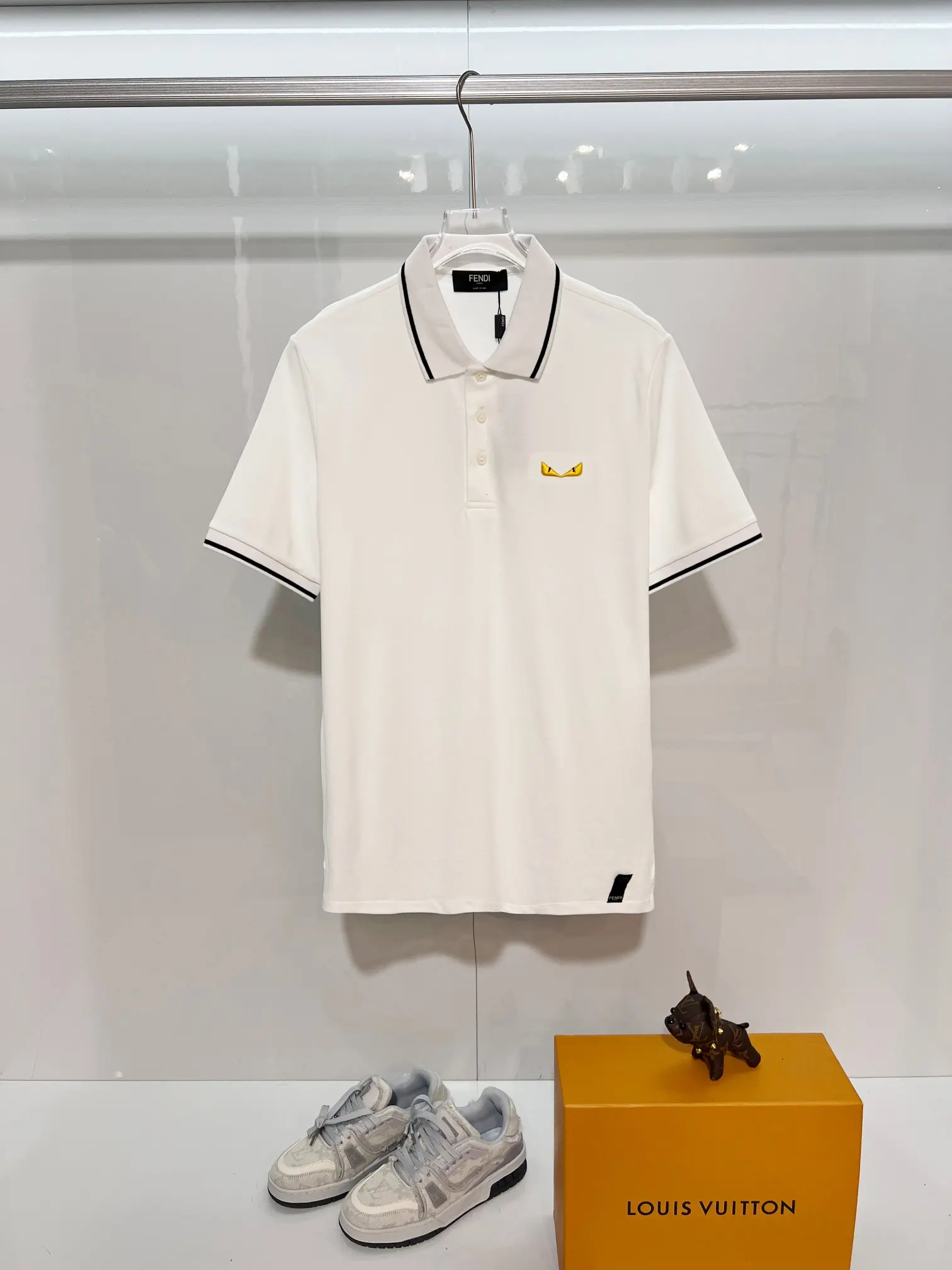 Bag Bugs Embroidered Cotton-Pique Polo Shirt D15013221