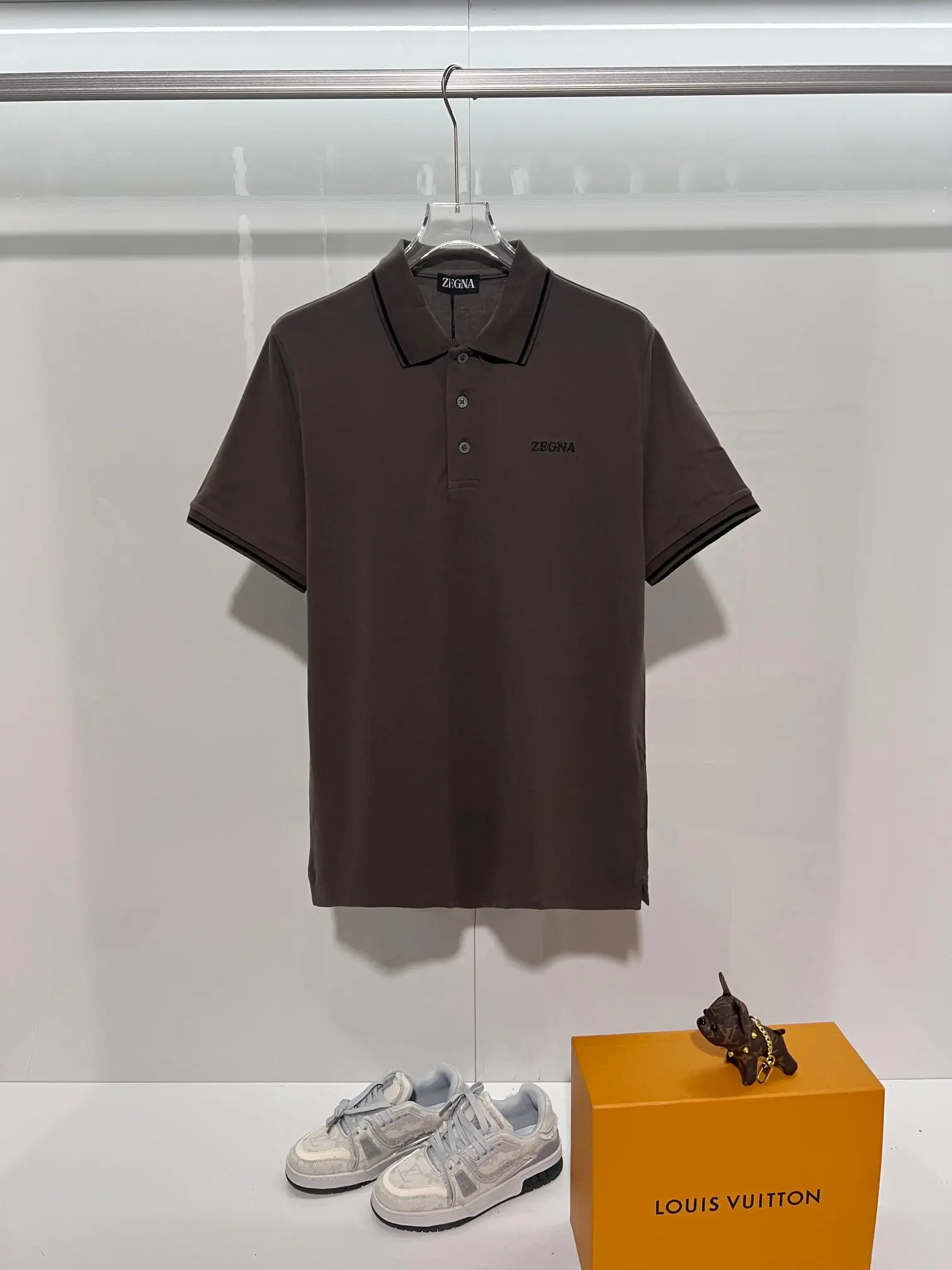Zegna Logo-Embroidered Cotton-Piqué Polo Shirt D15013061