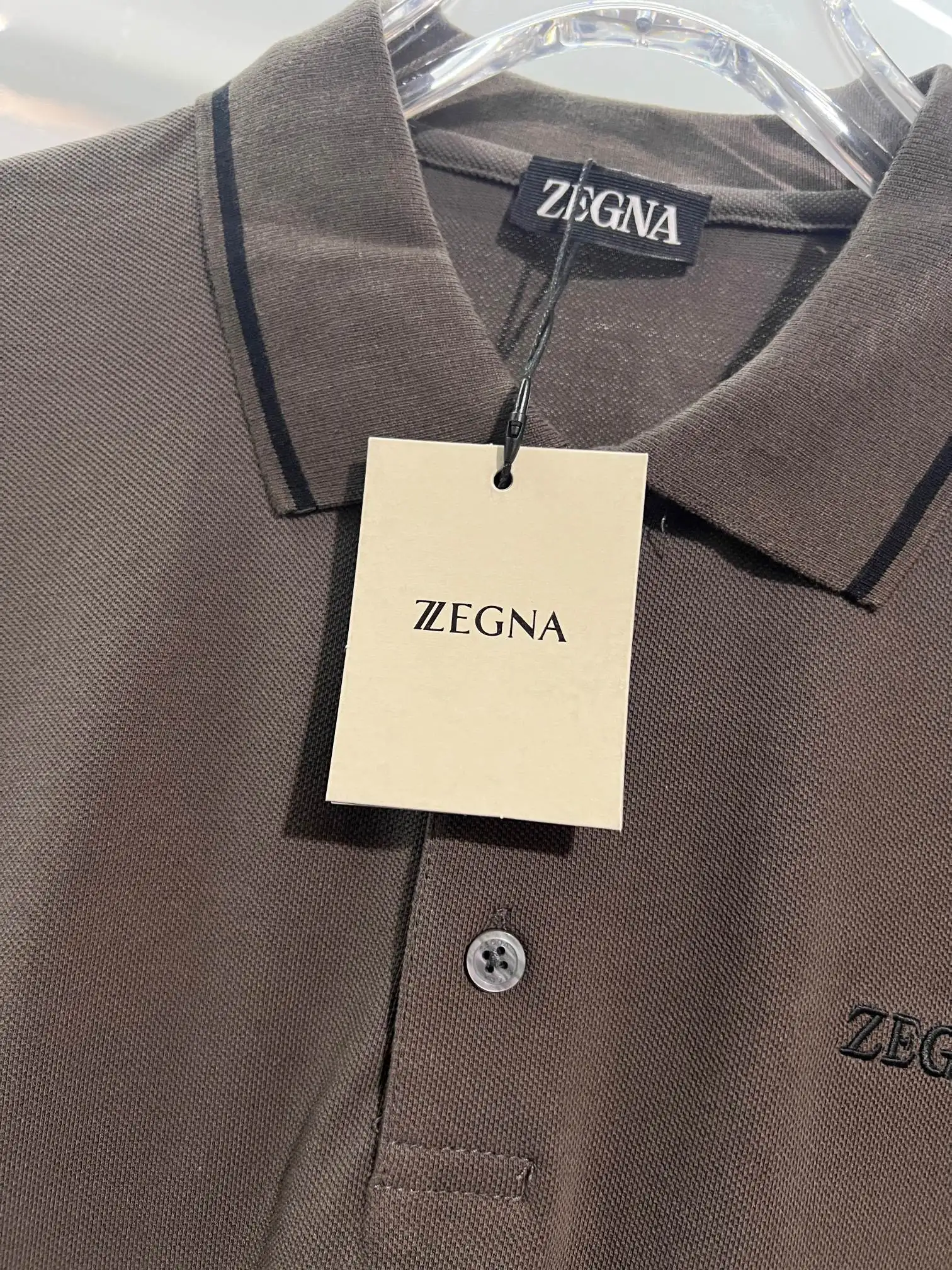 Zegna Logo-Embroidered Cotton-Piqué Polo Shirt D15013061 — view 4