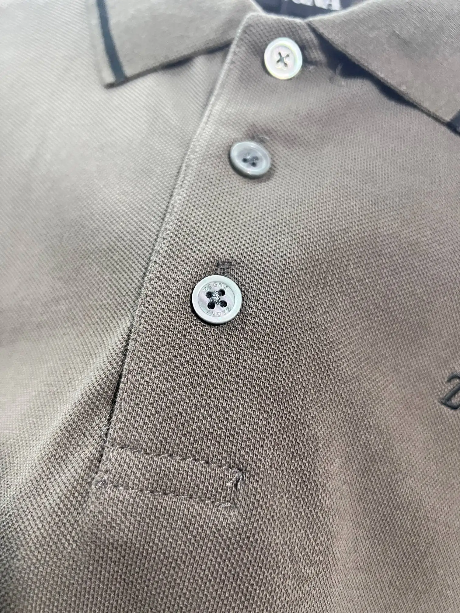Zegna Logo-Embroidered Cotton-Piqué Polo Shirt D15013061 — view 8