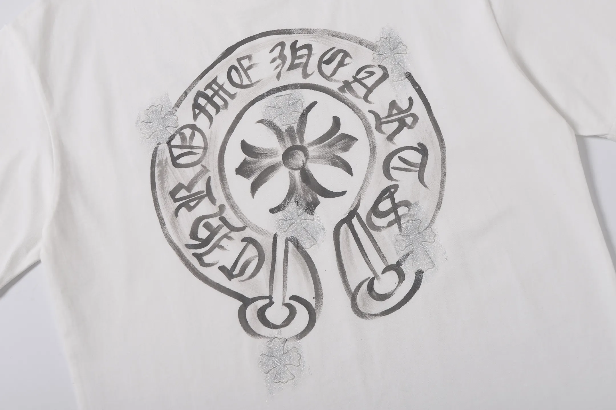 Hand-Painted Logo Cotton T-Shirt D15015173 — view 7