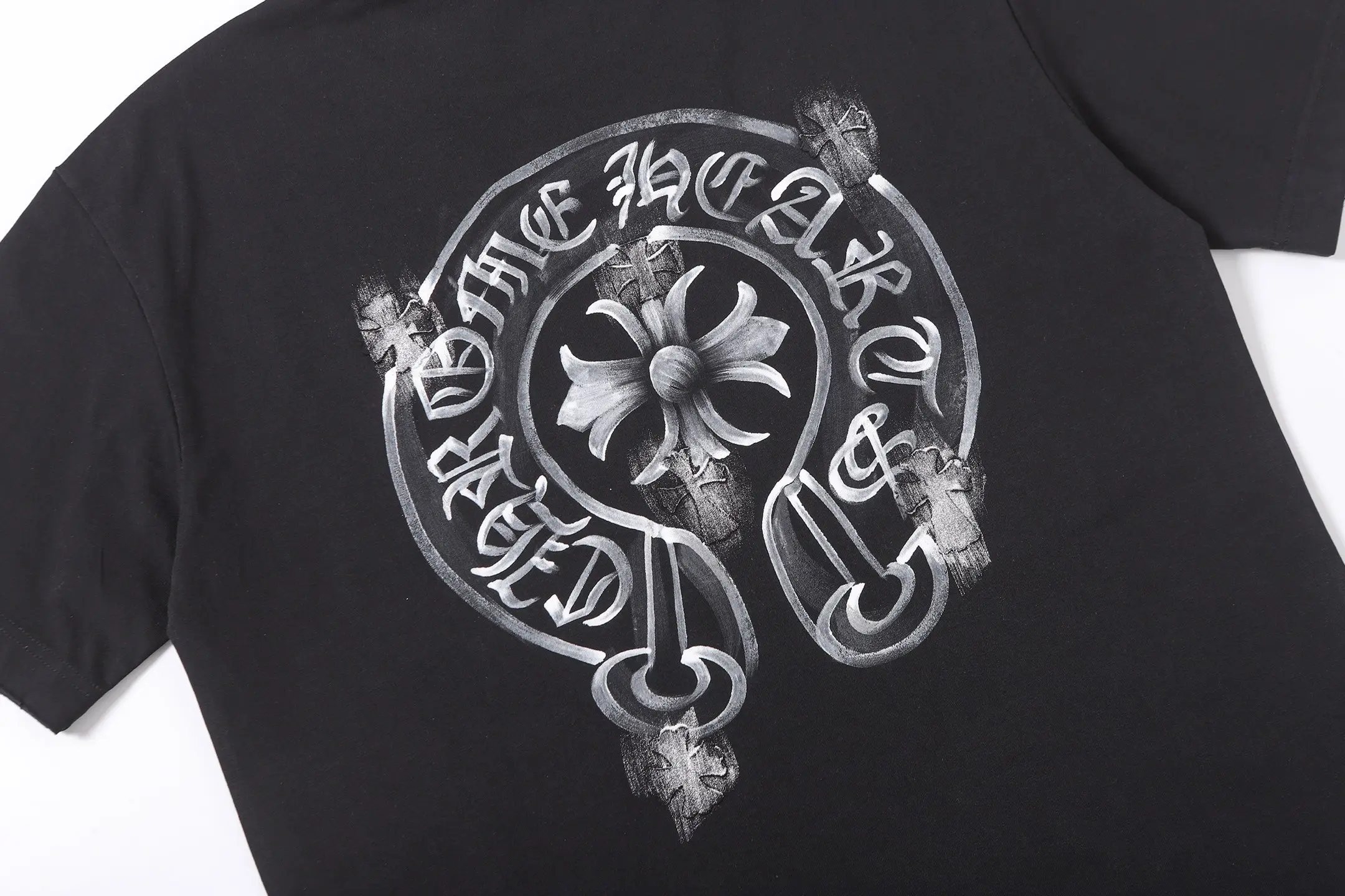 Hand-Painted Logo Cotton T-Shirt D15015172 — view 6
