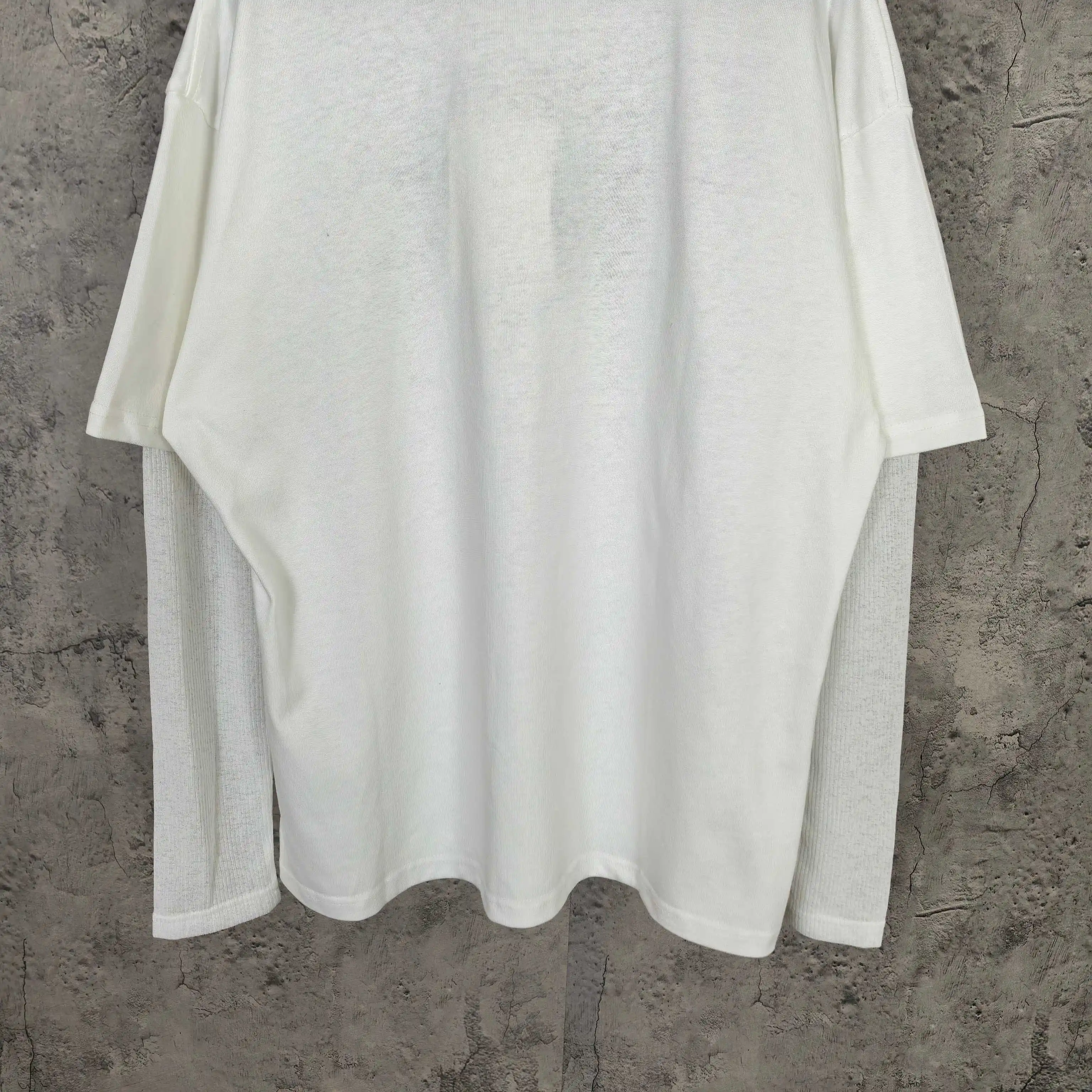 Layered Mesh Long-Sleeve Embroidered T-Shirt D15523257 — view 11