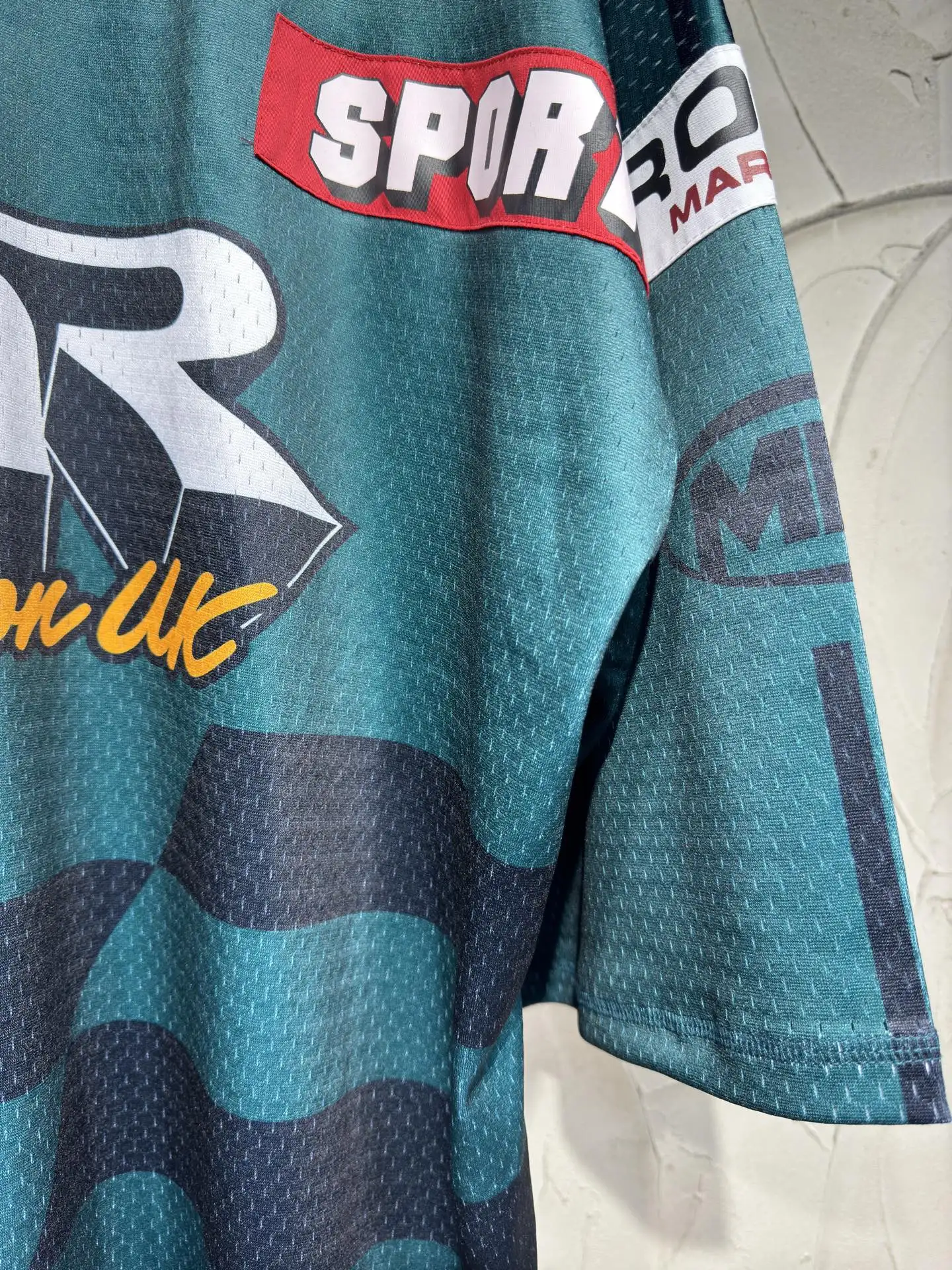 Oversized Logo-Print Mesh Football Jersey D15523038 — view 8