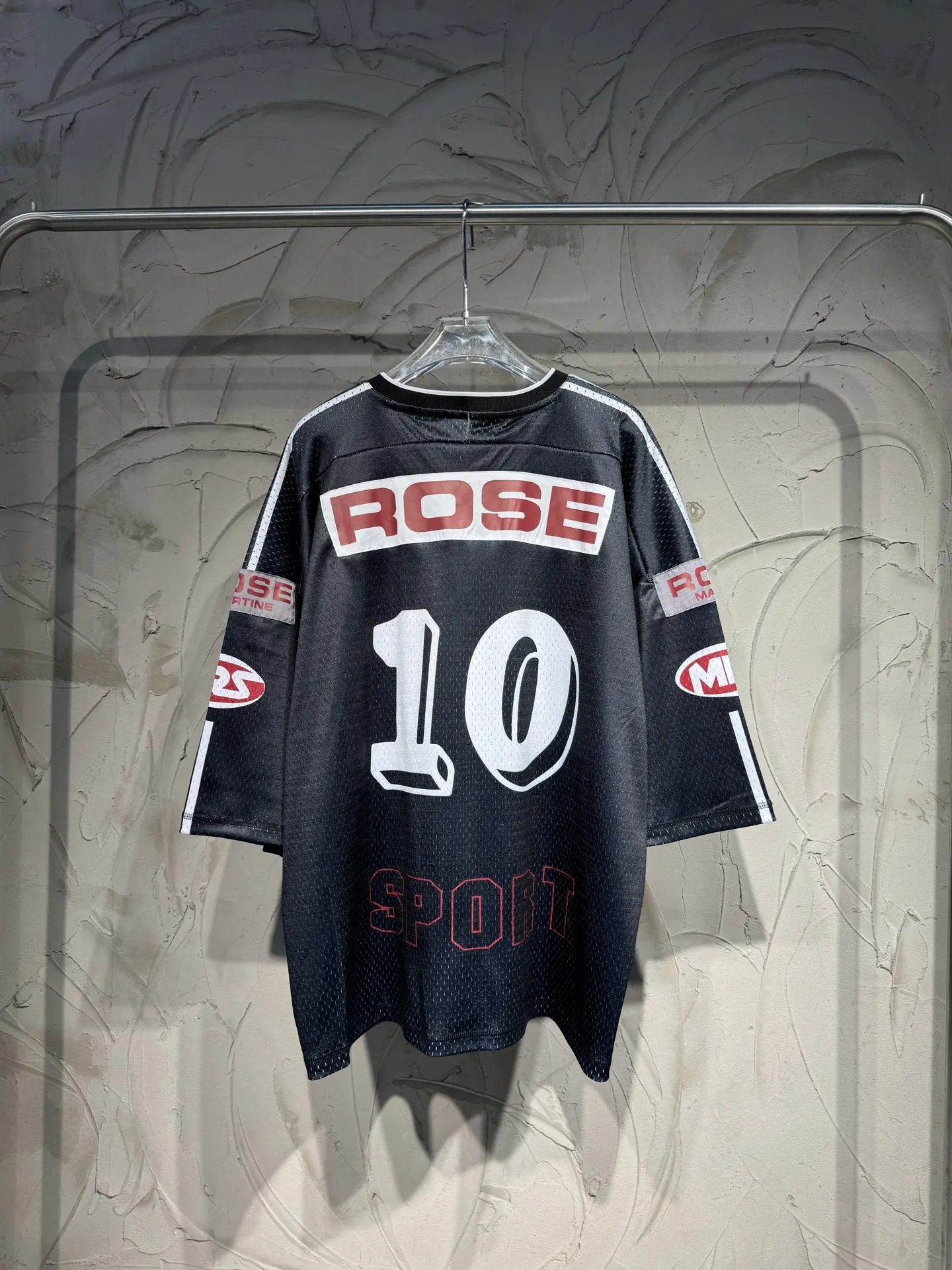 Oversized Graphic Mesh Football Jersey D15523037 — view 2