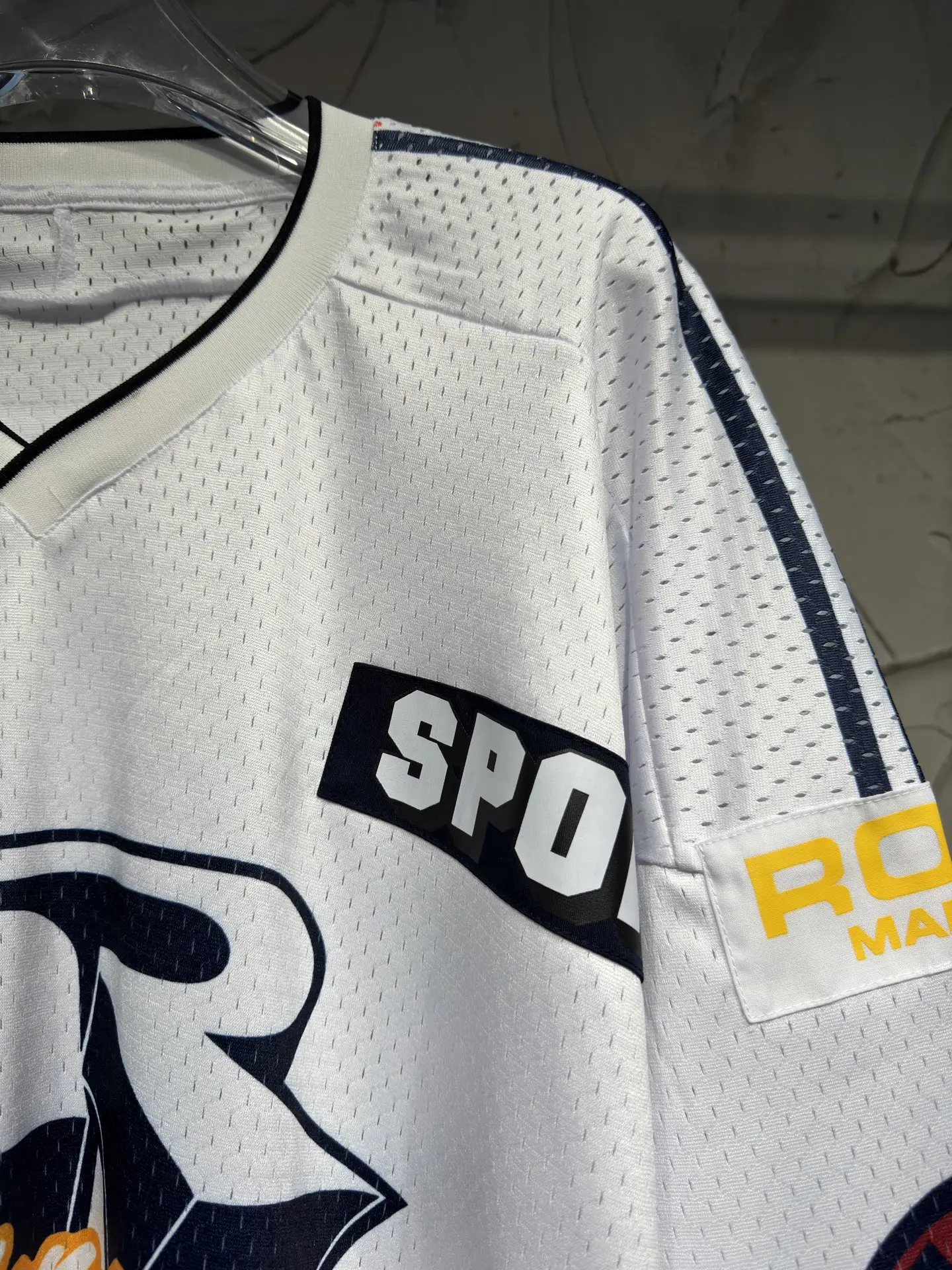 Oversized Striped Mesh Football Jersey D15523036 — view 3