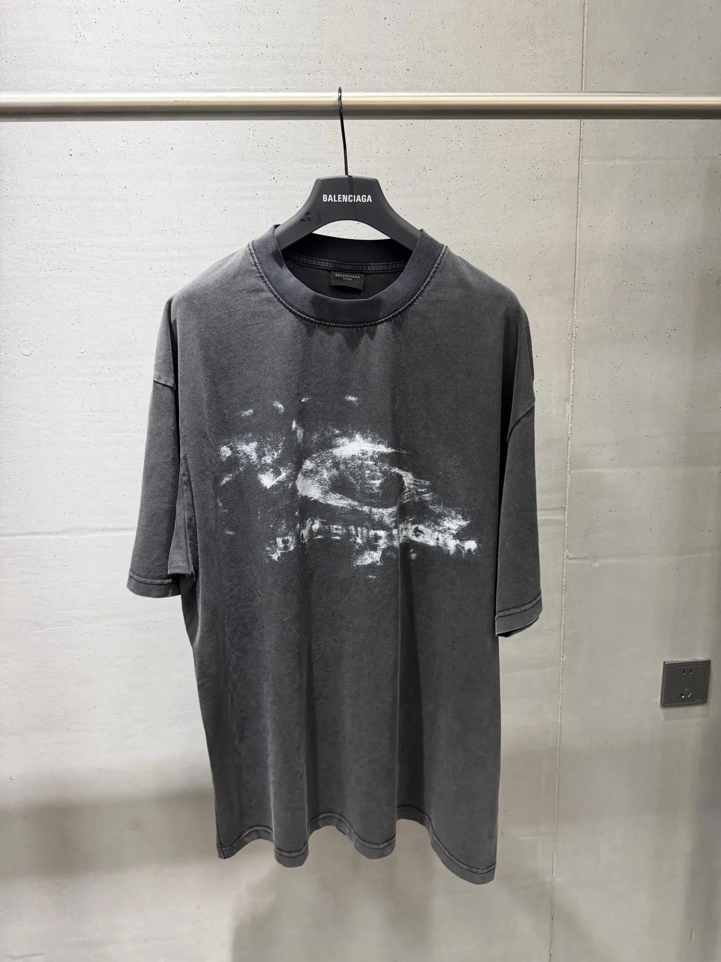 Washed Graphic Print Oversized T-Shirt D16018743