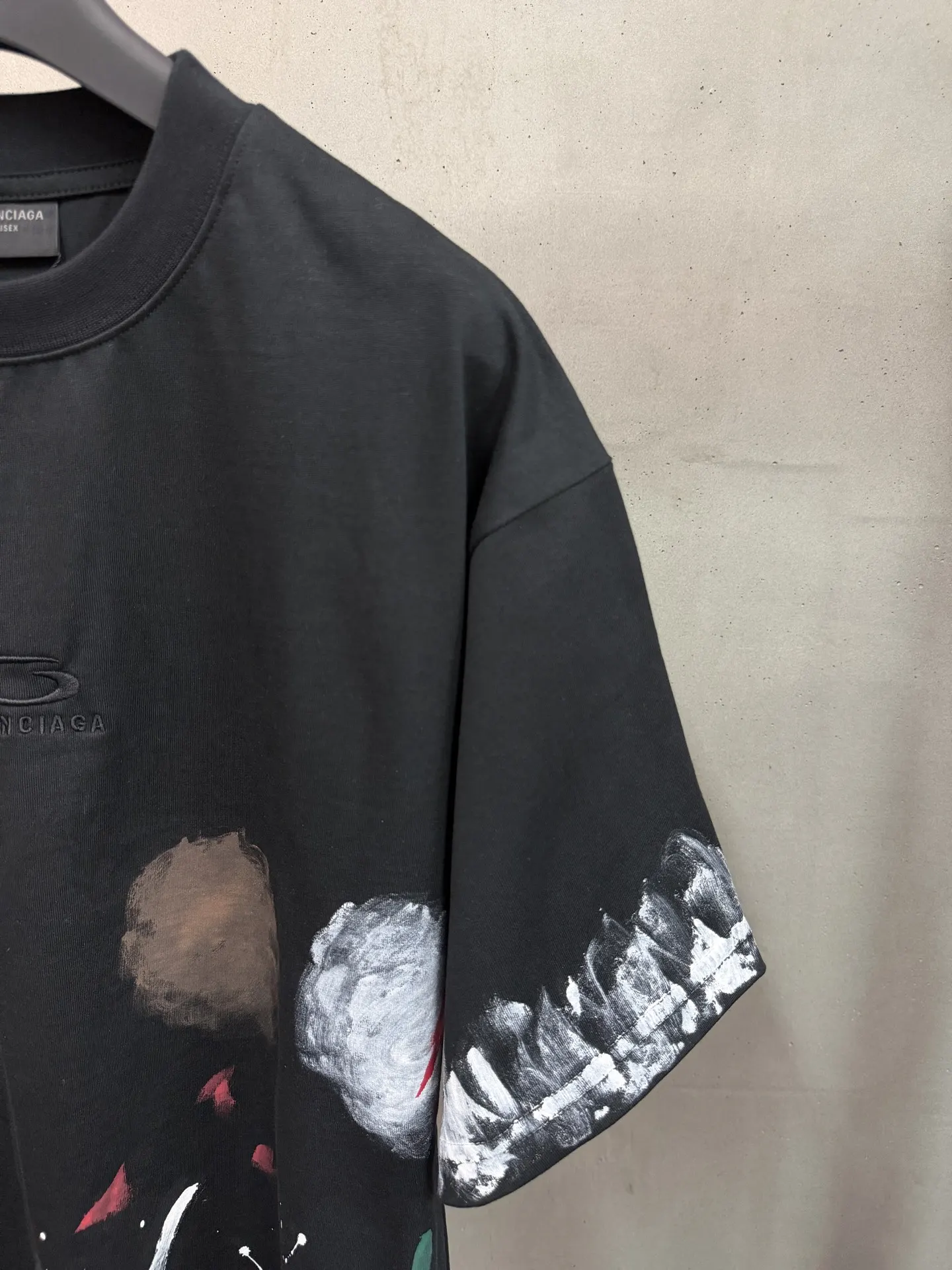 Hand-Painted Splatter Embroidery T-Shirt D16018761 — view 5