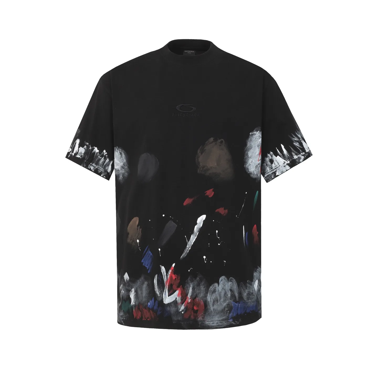 Paint-Splatter Embroidered Cotton T-Shirt D16018762