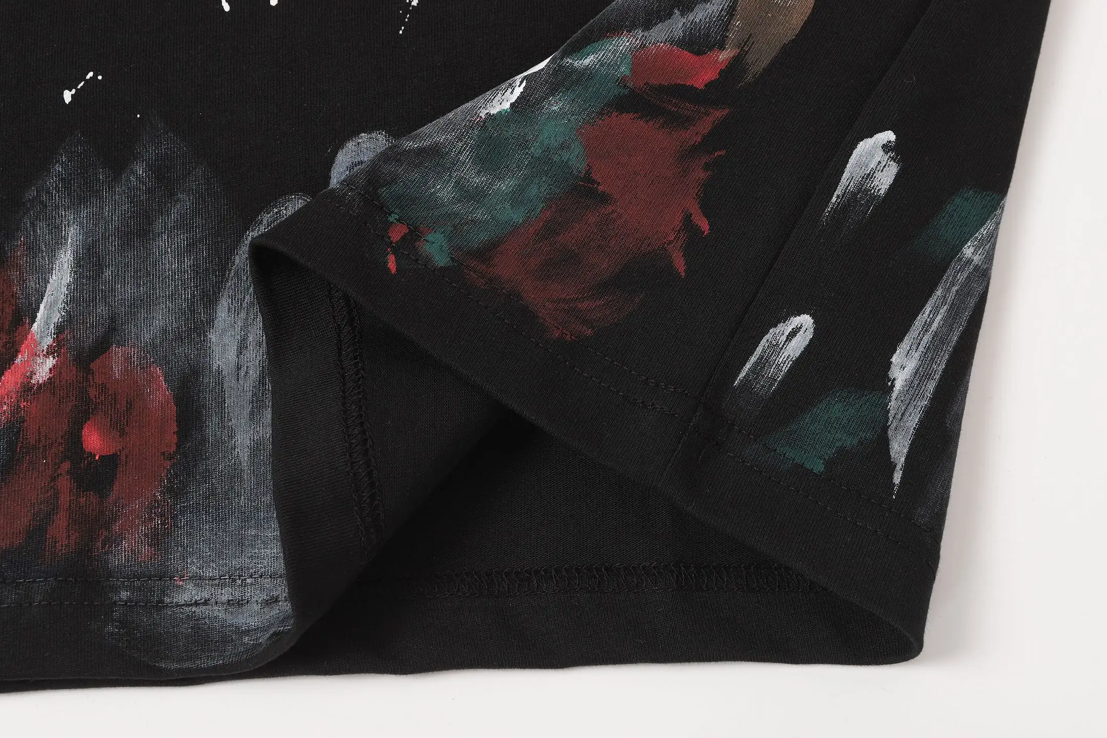 Paint-Splatter Embroidered Cotton T-Shirt D16018762 — view 5