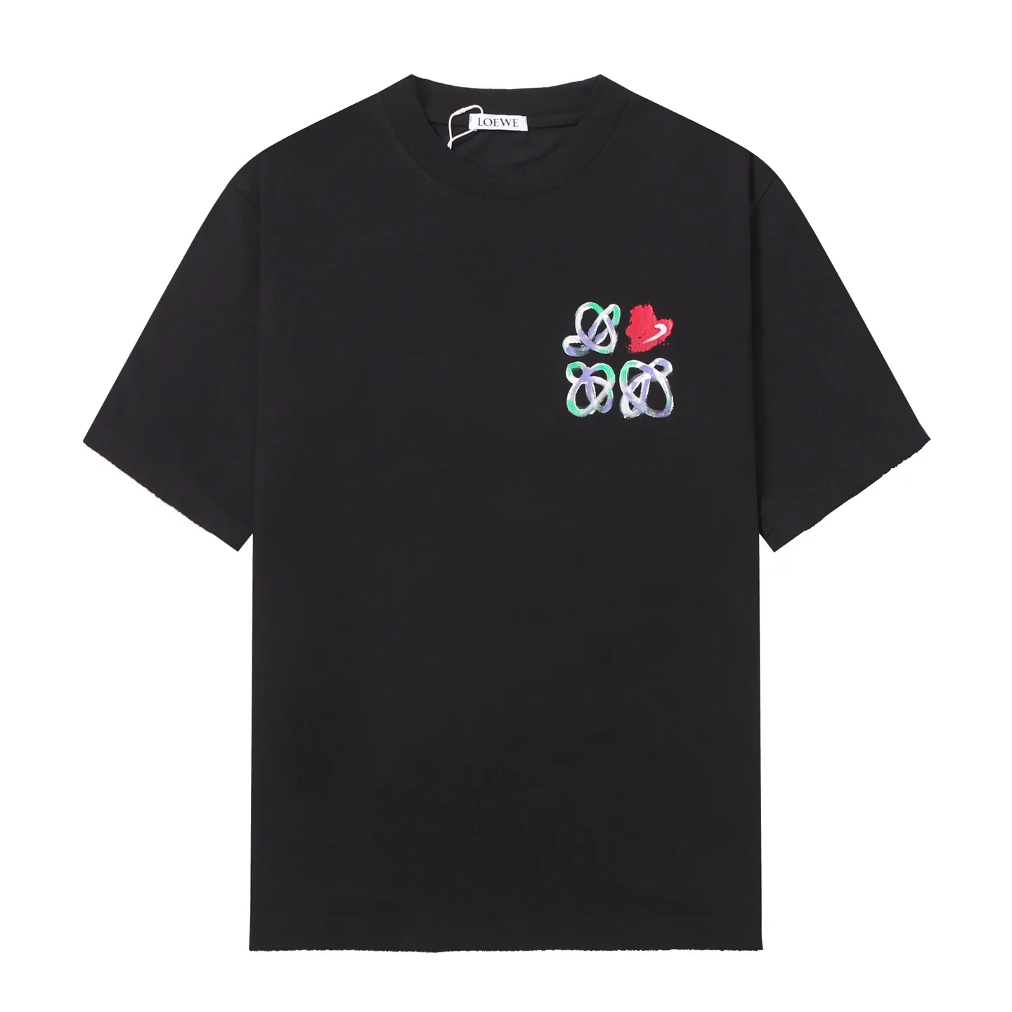 Hand-Painted Anagram Logo Cotton T-Shirt D16512893