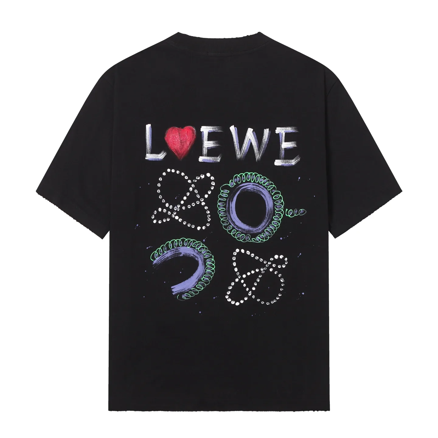 Hand-Painted Anagram Logo Cotton T-Shirt D16512893 — view 2
