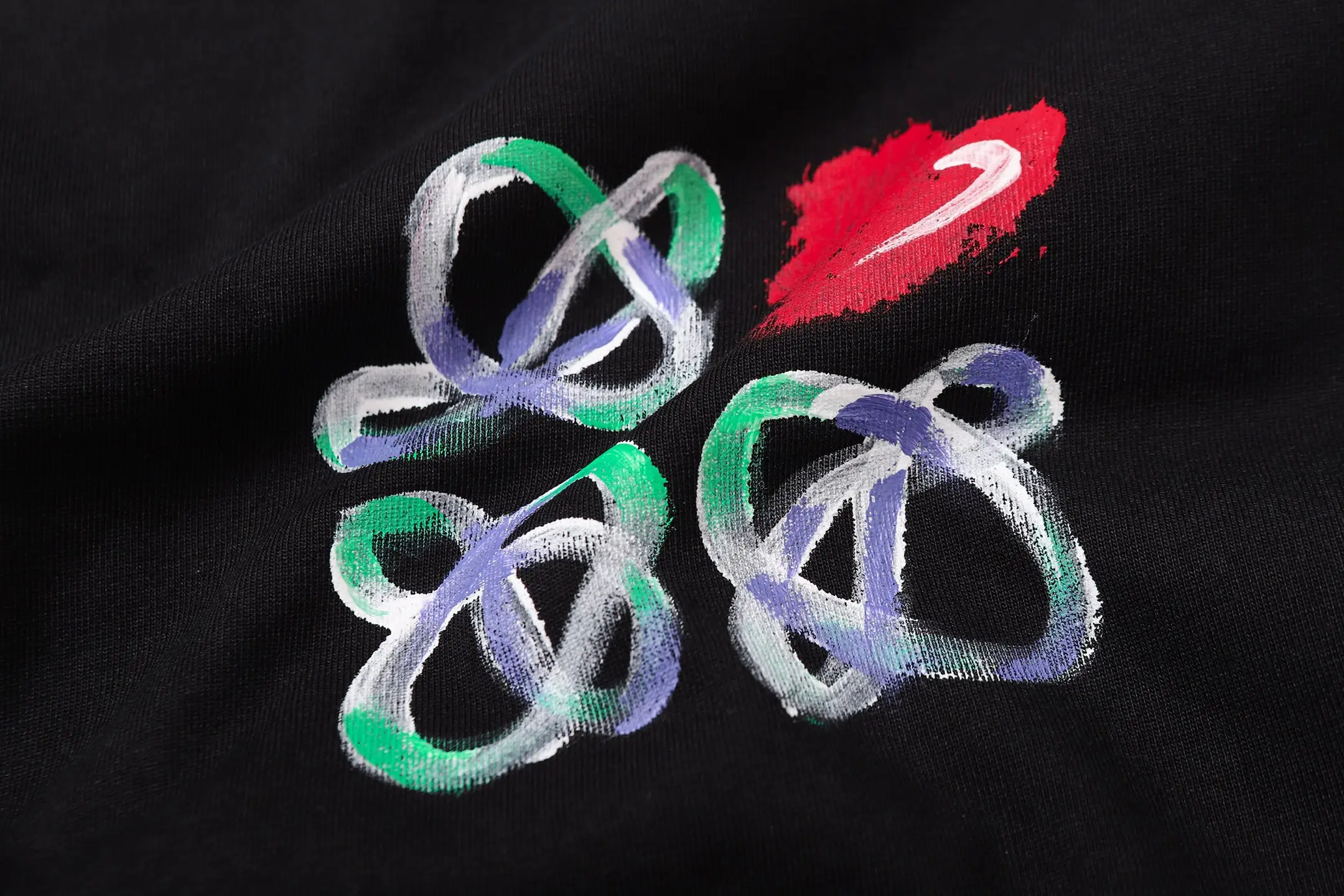 Hand-Painted Anagram Logo Cotton T-Shirt D16512893 — view 6
