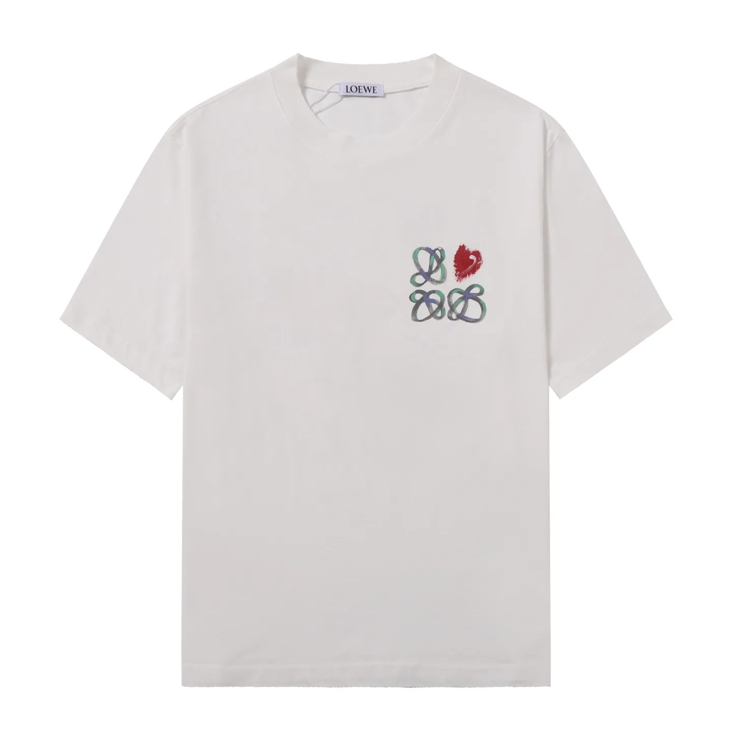 Hand-Painted Anagram Logo Cotton T-Shirt D16512894