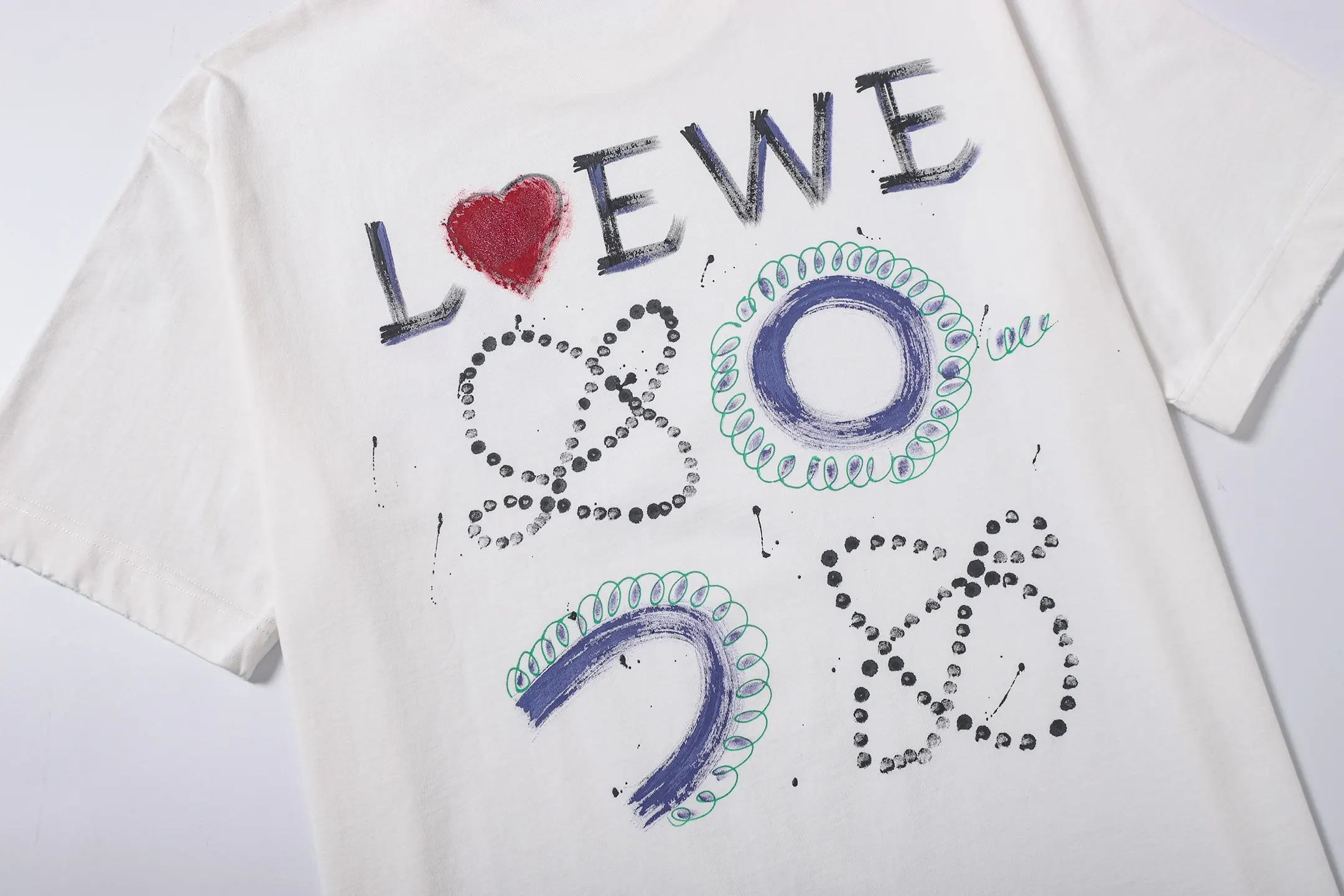 Hand-Painted Anagram Logo Cotton T-Shirt D16512894 — view 10