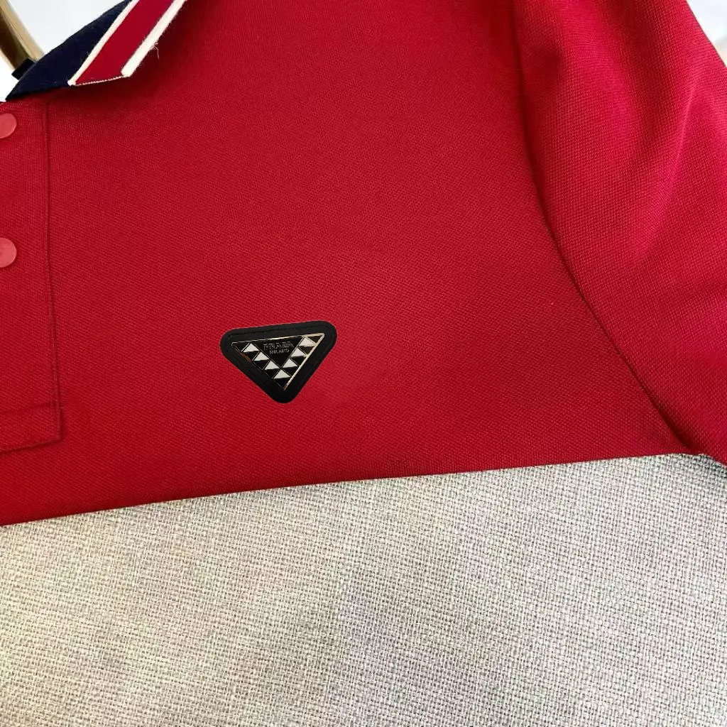 Logo-Patch Tipped Cotton-Blend Polo Shirt D17014041 — view 3
