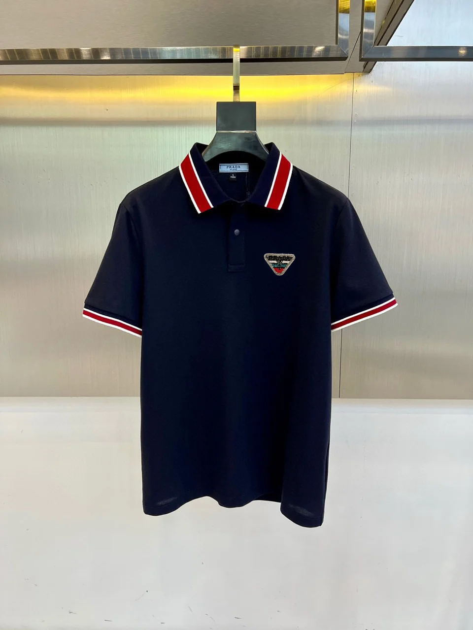 Contrast-Trim Cotton-Blend Polo Shirt D17014058