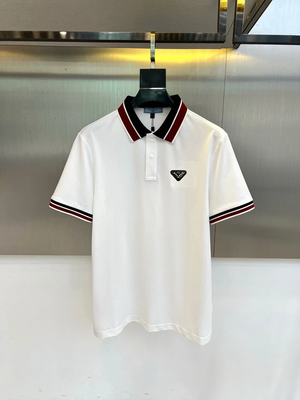 Contrast-Trim Cotton-Blend Polo Shirt D17014039