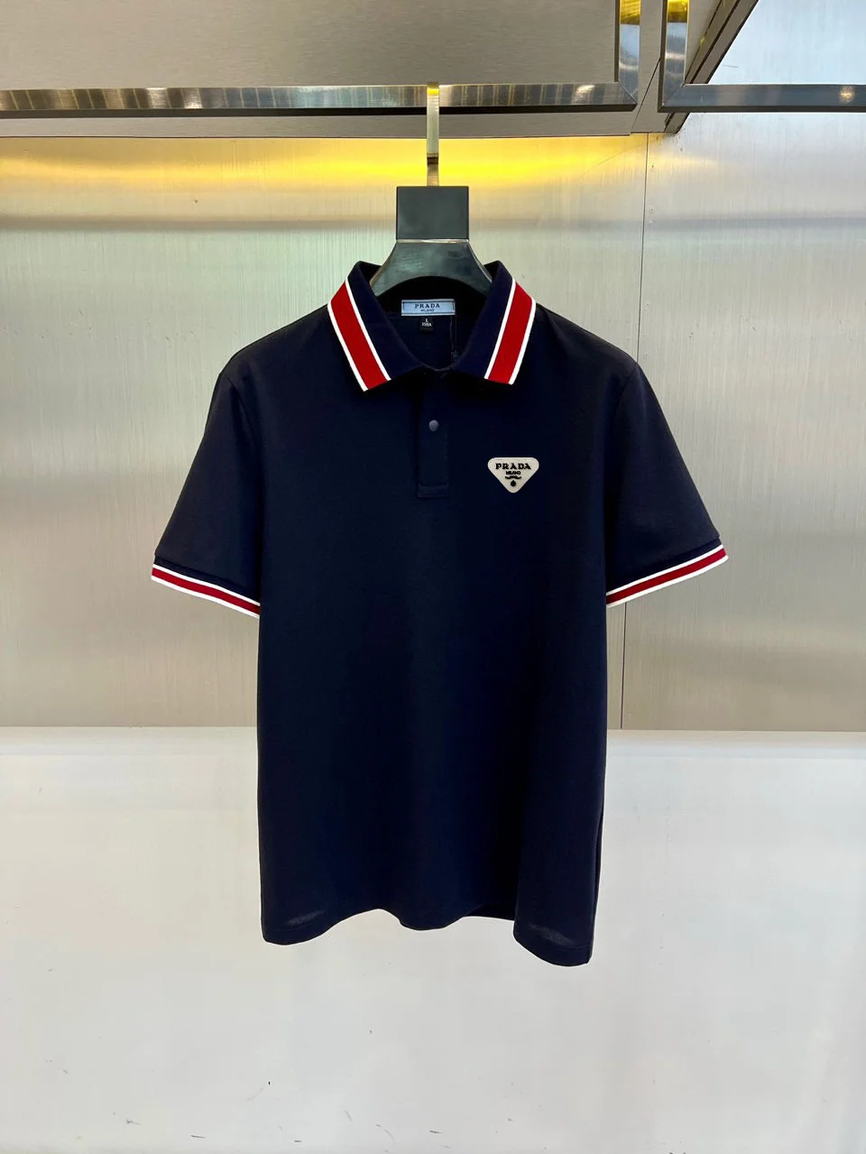Contrast-Trim Cotton-Blend Polo Shirt D17014037