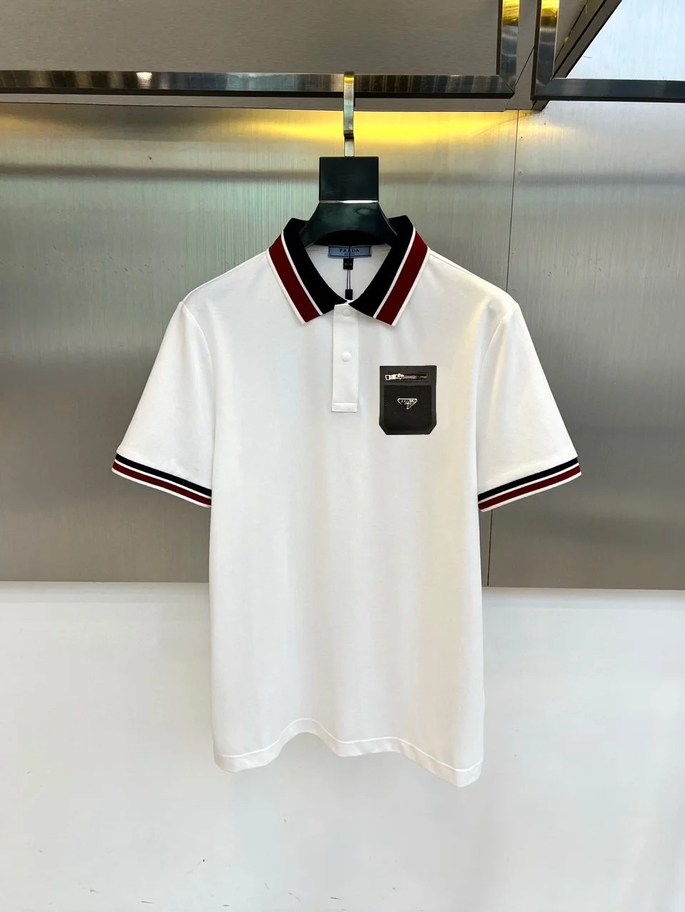 Contrast-Trim Cotton Blend Polo Shirt D17014051