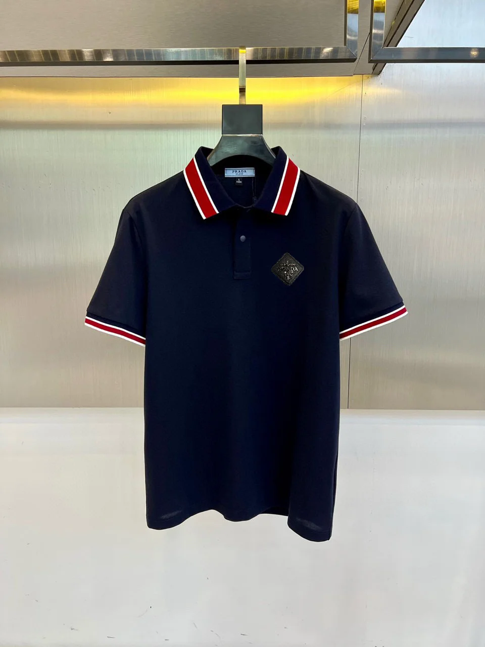 Contrast-Trim Cotton-Blend Polo Shirt D17014046