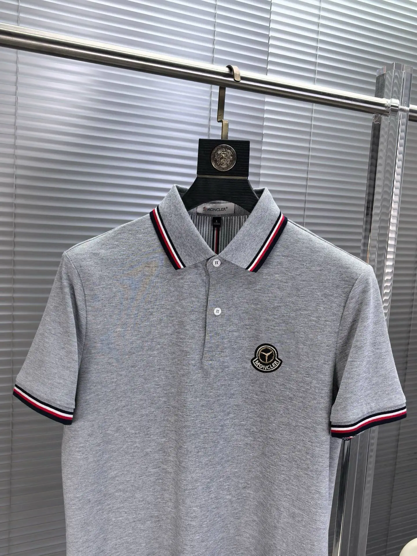 Logo-Patch Tipped Cotton-Blend Polo Shirt D17014080 — view 3