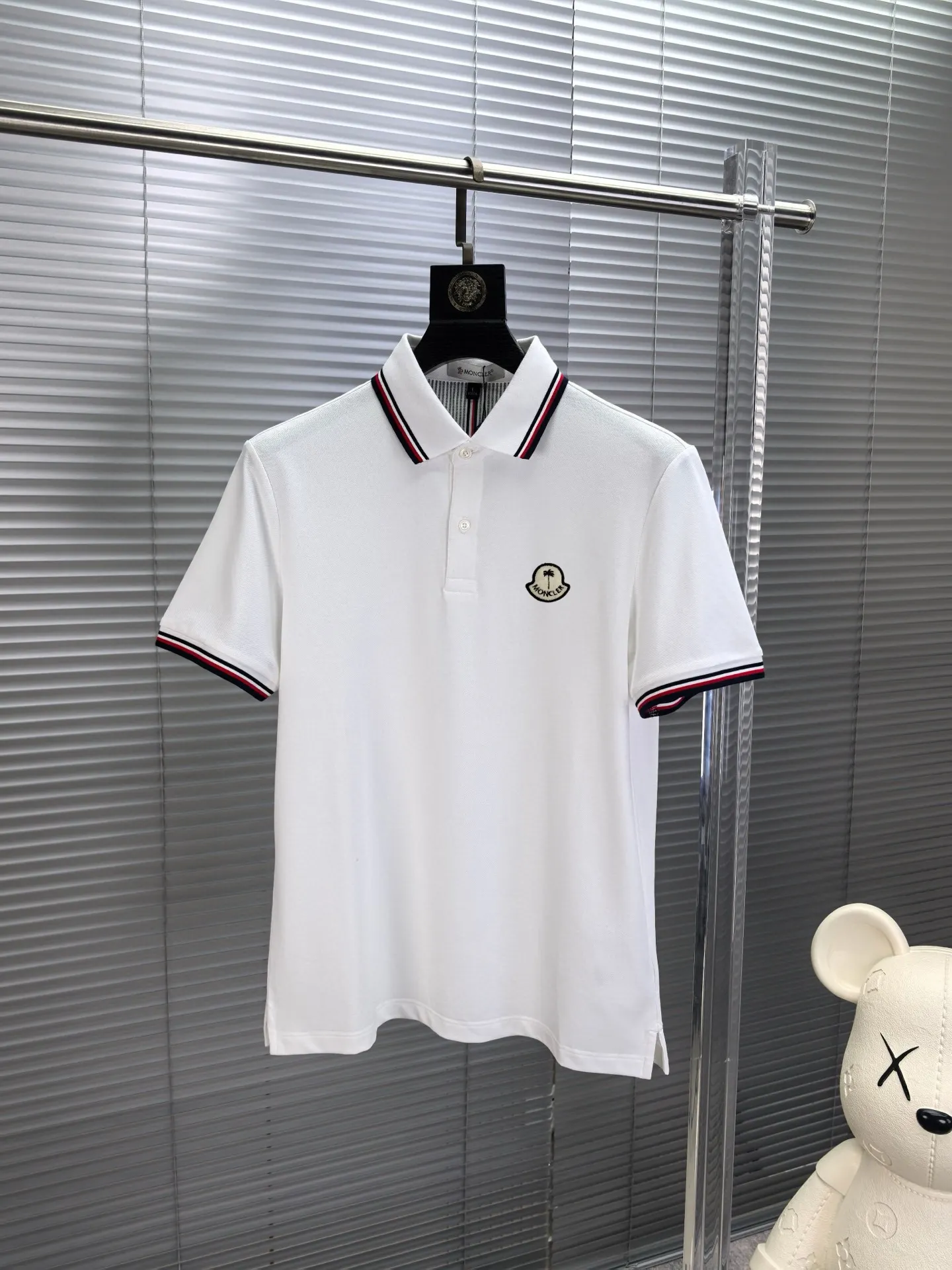 Logo-Patch Tipped Cotton-Blend Polo Shirt D17014066