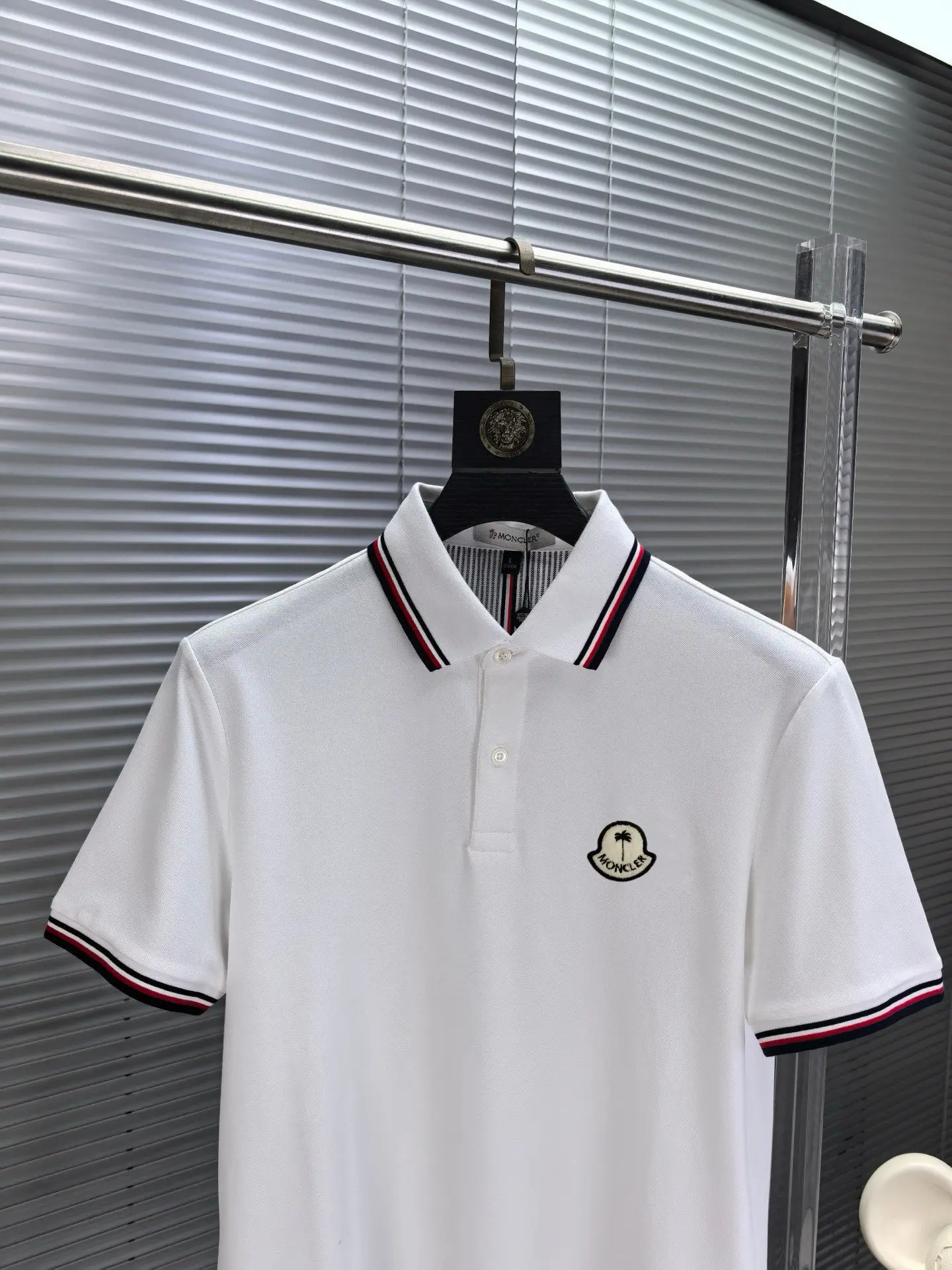 Logo-Patch Tipped Cotton-Blend Polo Shirt D17014066 — view 3