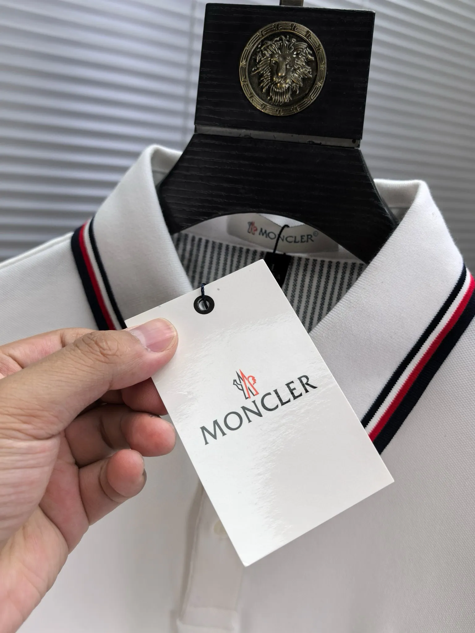 Logo-Patch Tipped Cotton-Blend Polo Shirt D17014066 — view 4