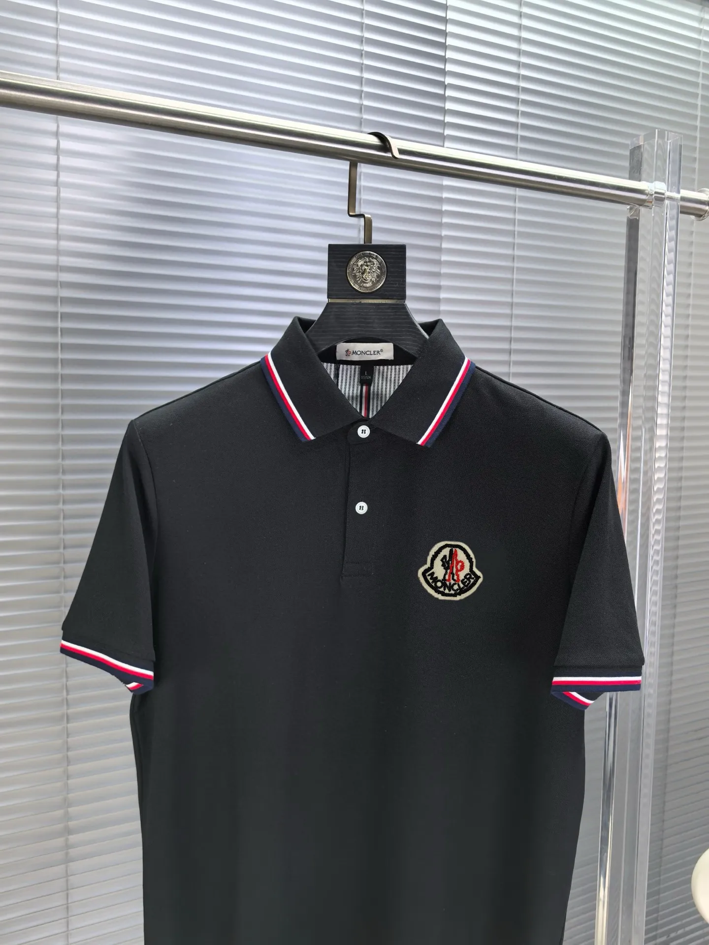 Logo-Patch Tipped Cotton-Blend Polo Shirt D17014073 — view 3