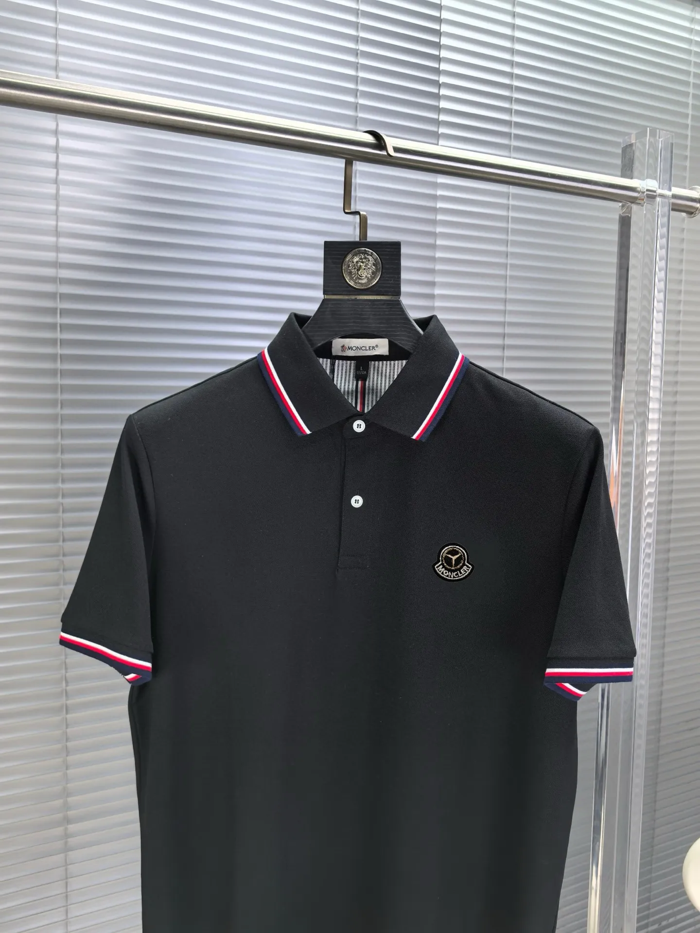 Logo-Patch Tipped Cotton-Blend Polo Shirt D17014079 — view 3