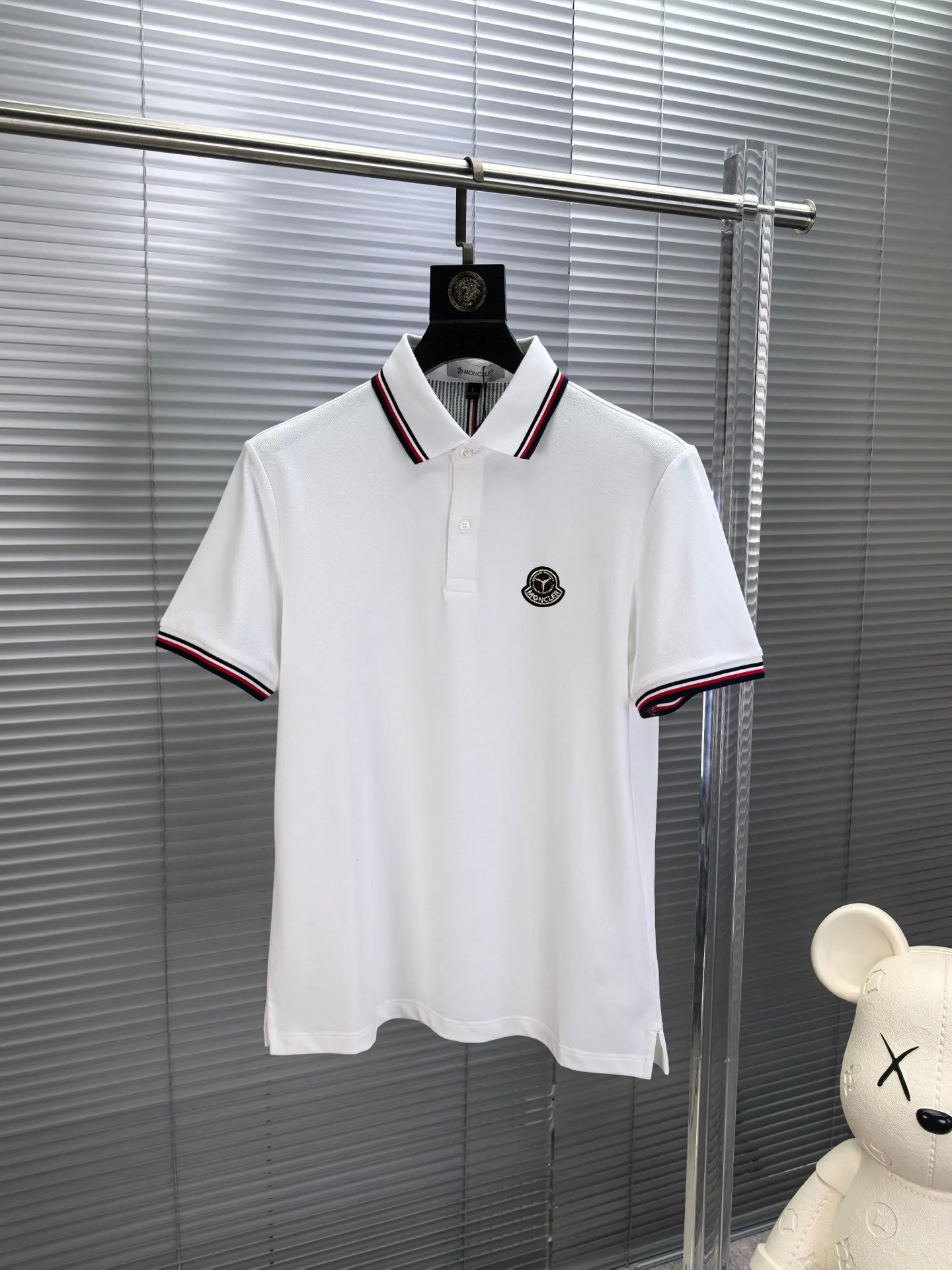 Logo-Patch Tipped Cotton-Blend Polo Shirt D17014078