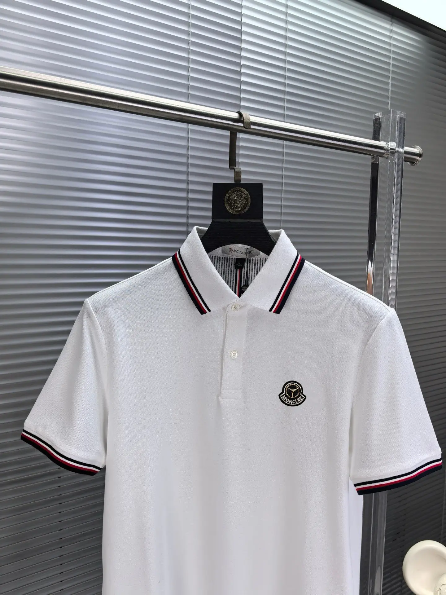 Logo-Patch Tipped Cotton-Blend Polo Shirt D17014078 — view 3