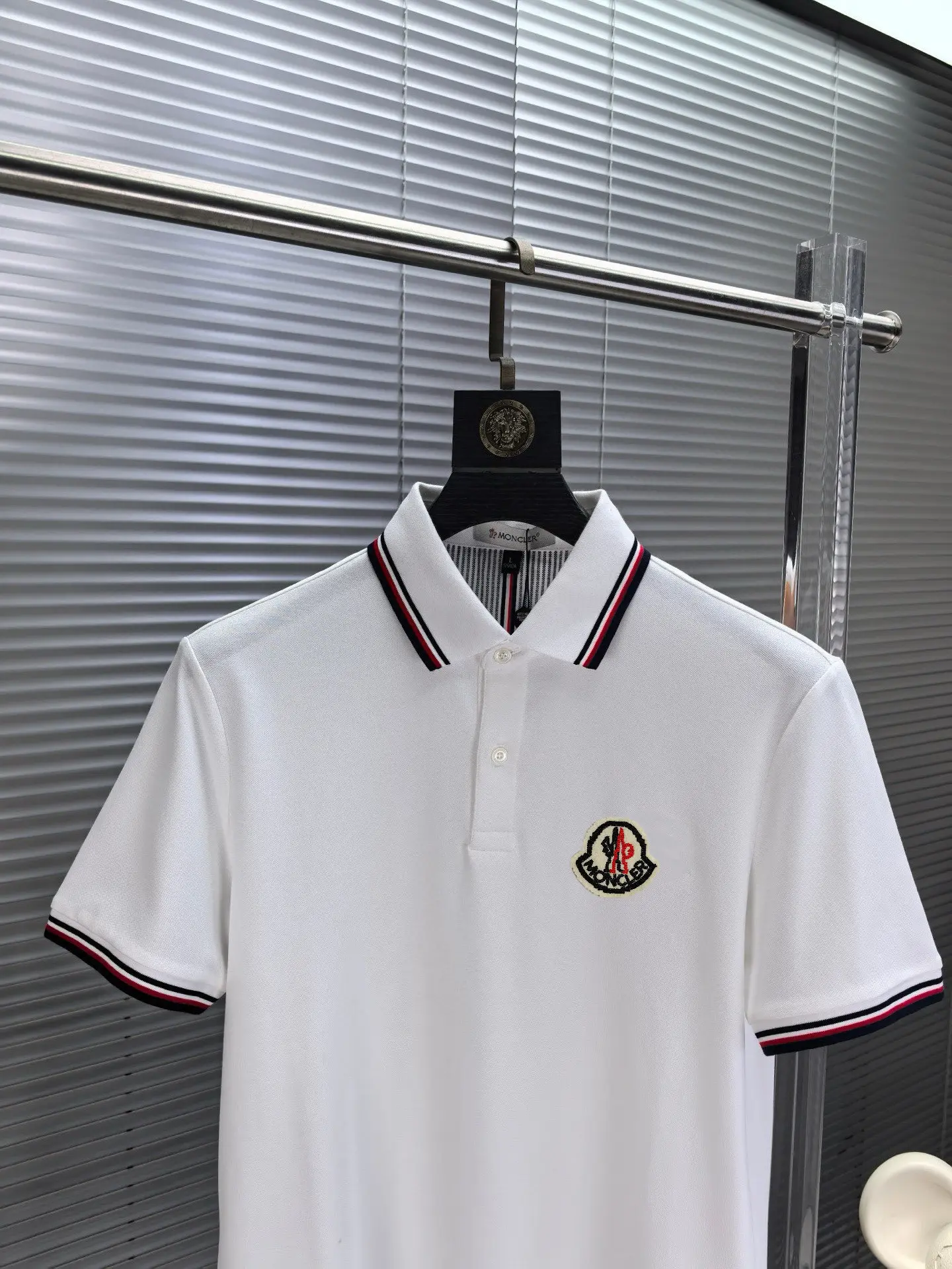 Logo-Patch Tipped Cotton-Blend Polo Shirt D17014072 — view 3