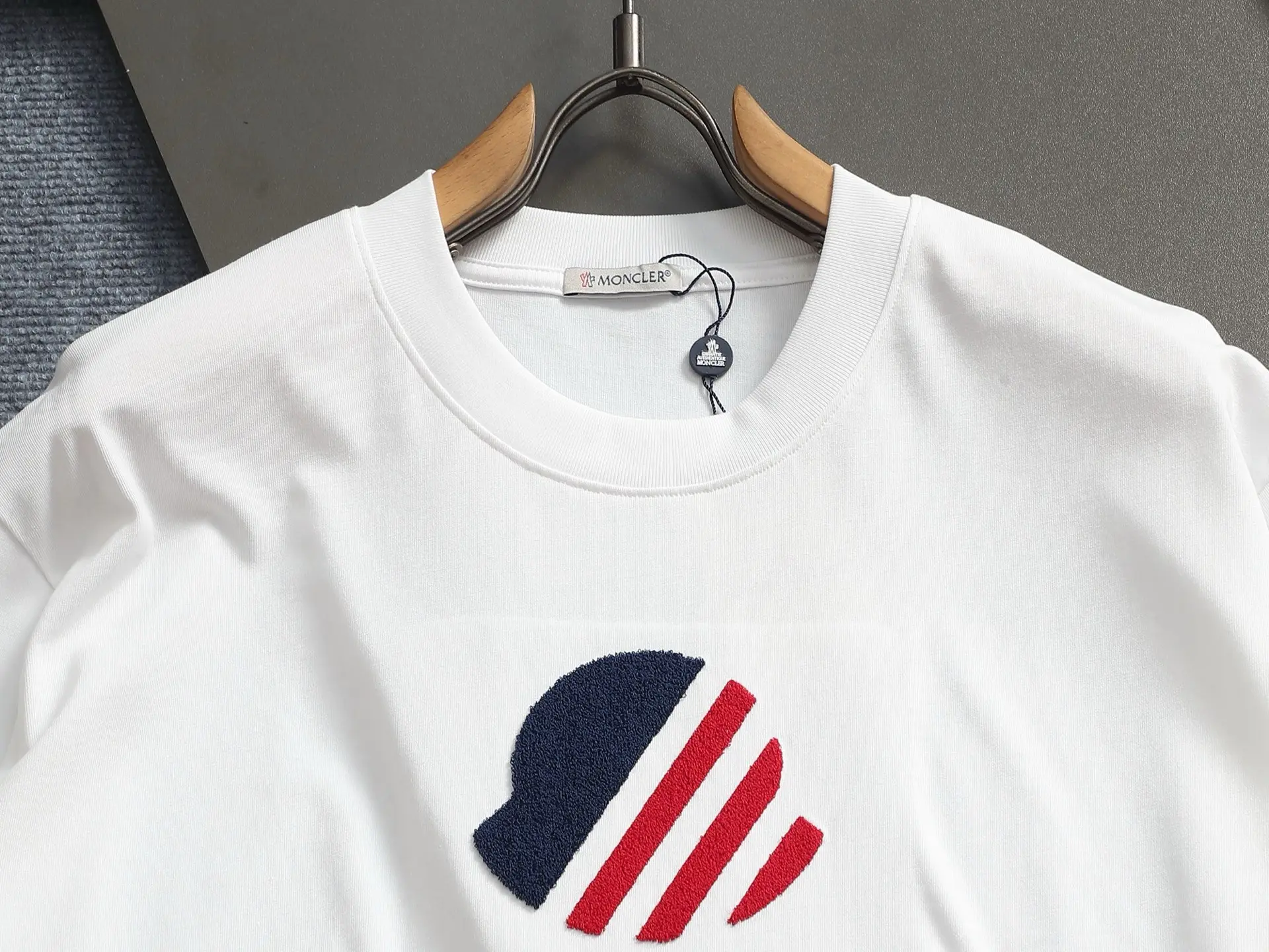 Logo Flocked Cotton T-Shirt D17514202 — view 3